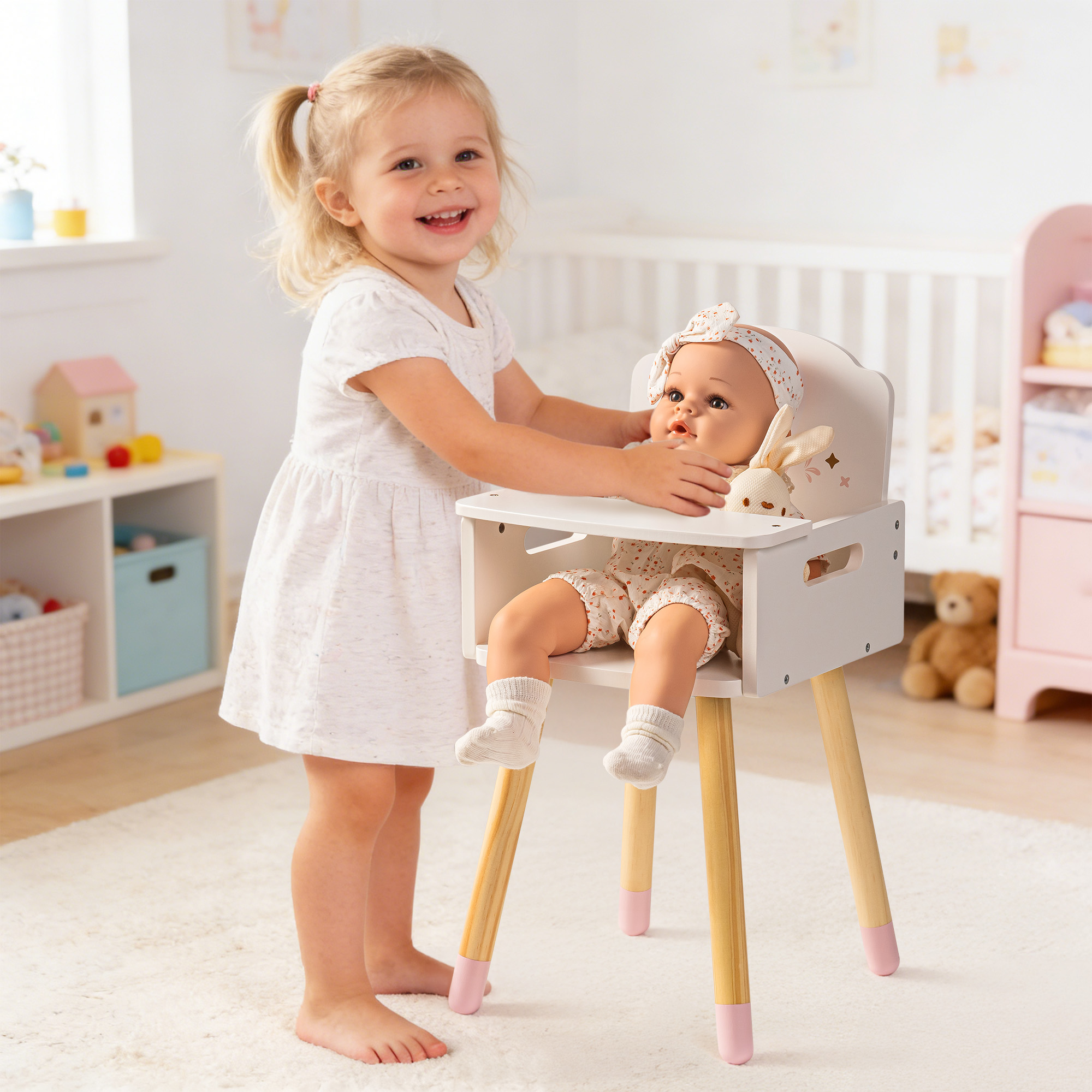 ROBUD Baby Doll High Chair with Heart-Shaped
