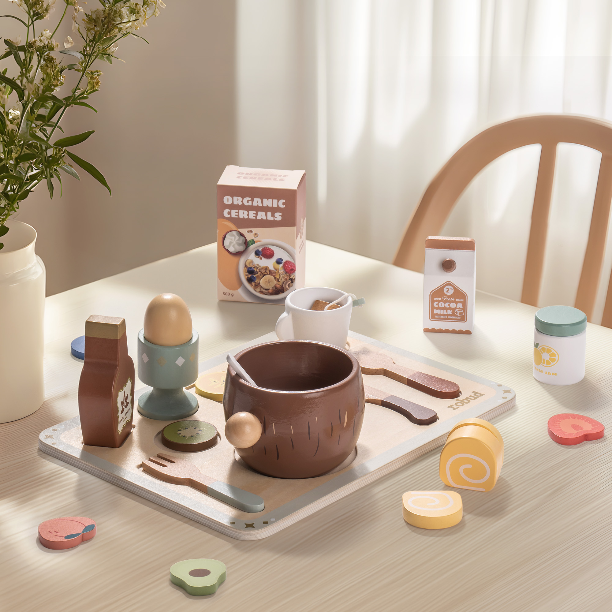 ROBUD Ensembles de Repas en Bois 31 Pièces