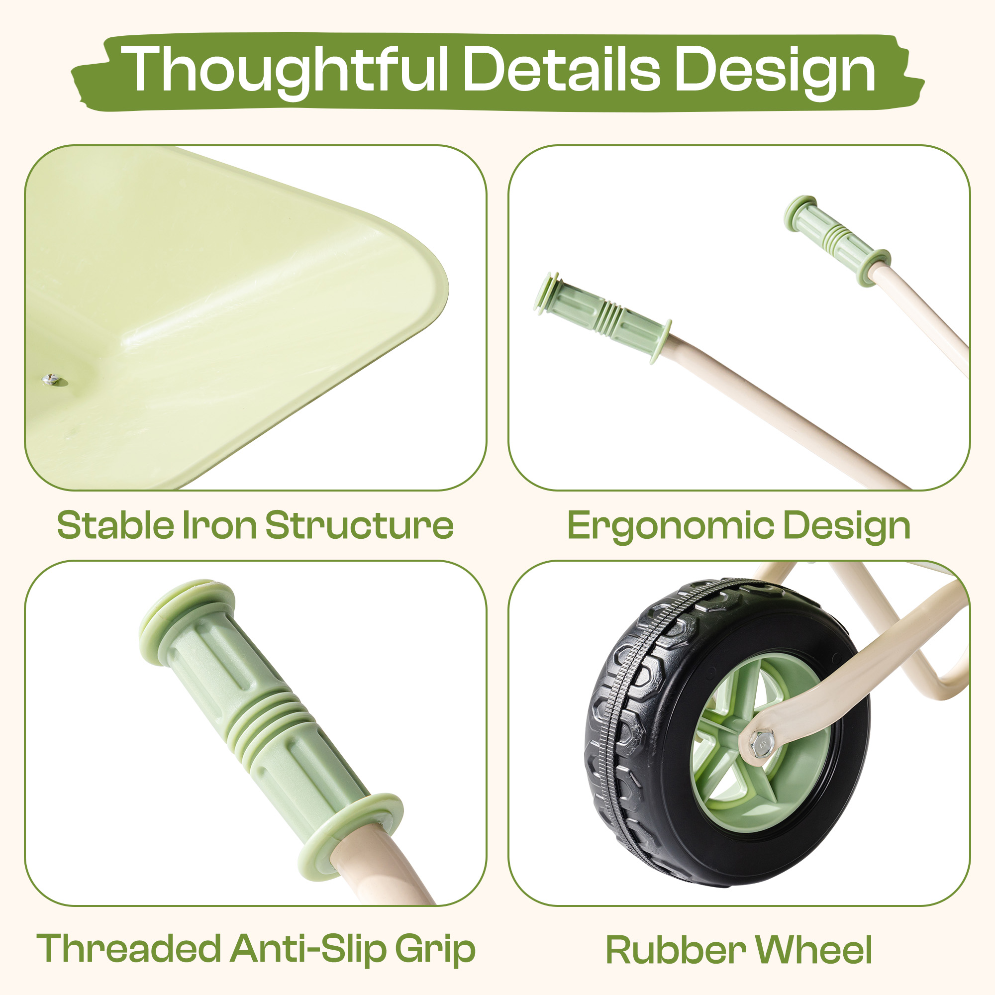 ROBUD Kids Wheelbarrow with Gardening Set