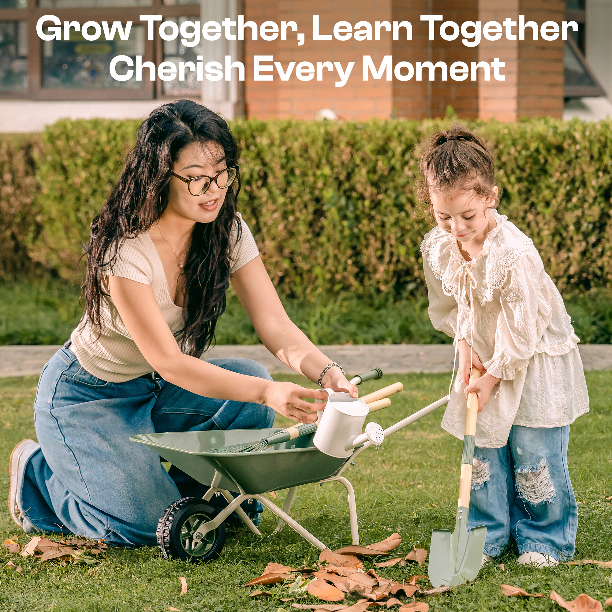ROBUD Kids Wheelbarrow with Gardening Set