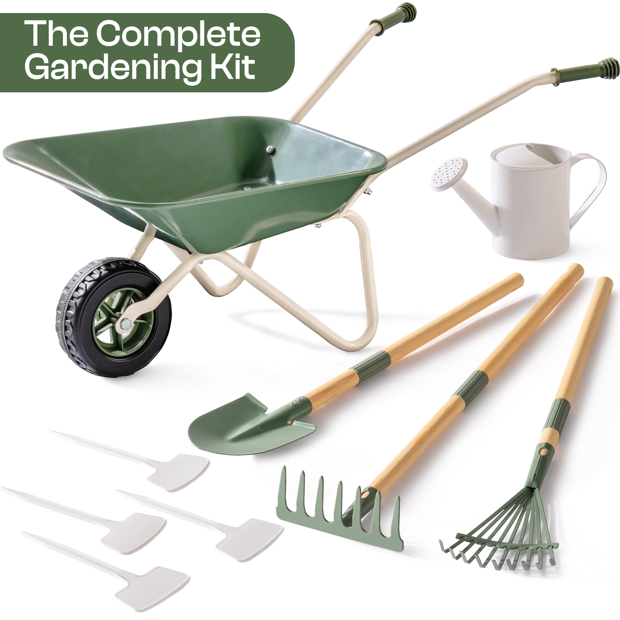 ROBUD Kids Wheelbarrow with Gardening Set