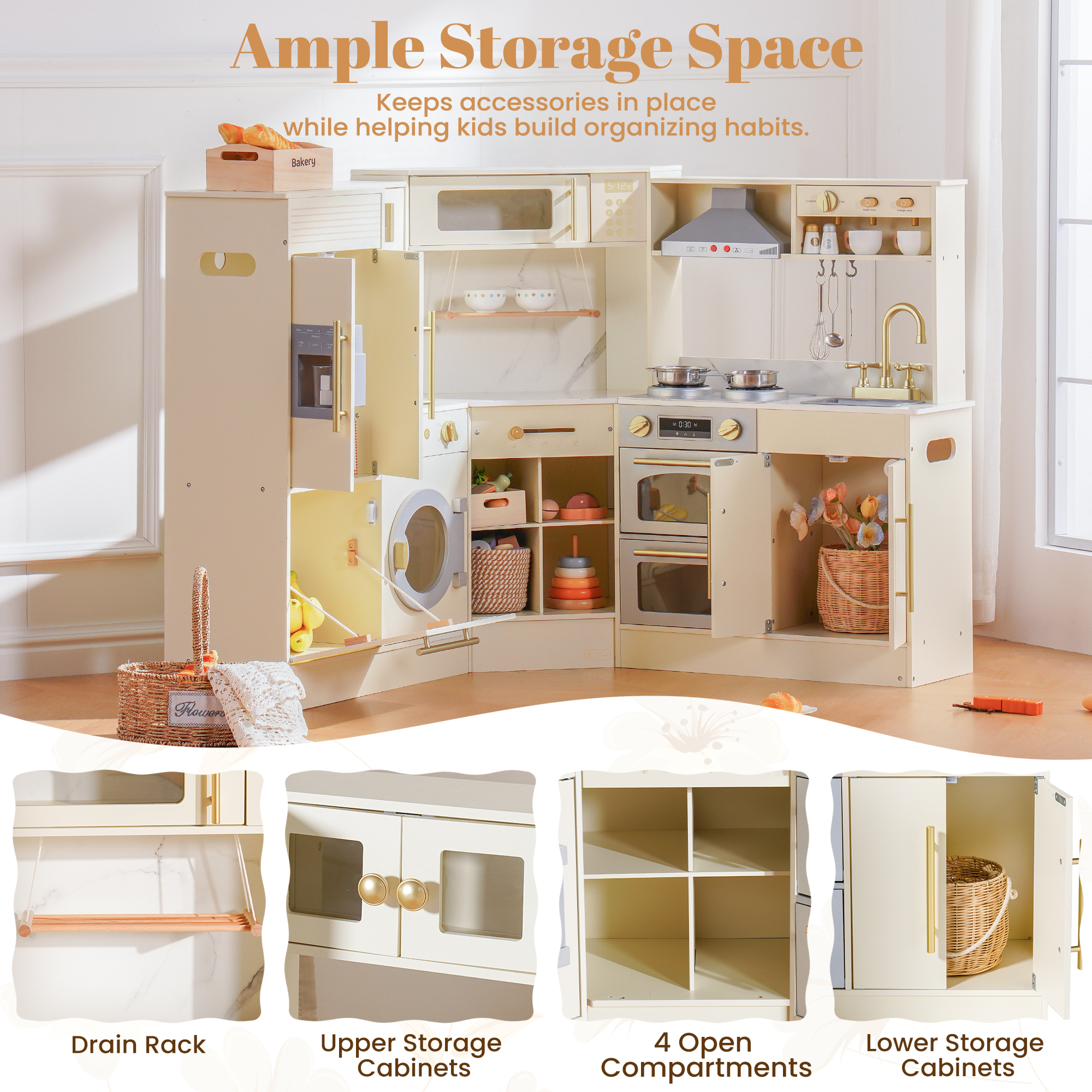 ROBUD Cuisine D'angle de Luxe en Bois Clair