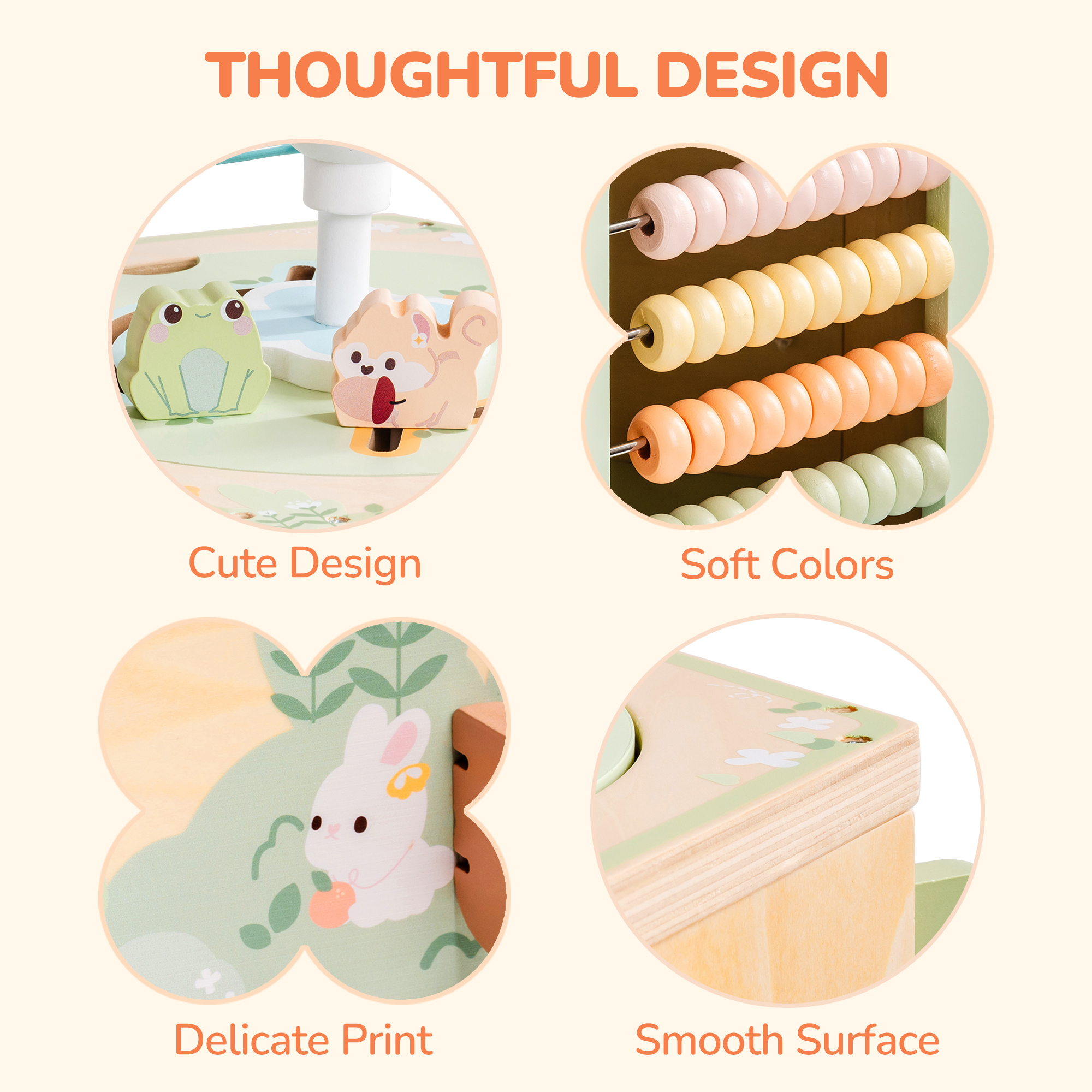 ROBUD Wooden 13 in 1 Activity Cube