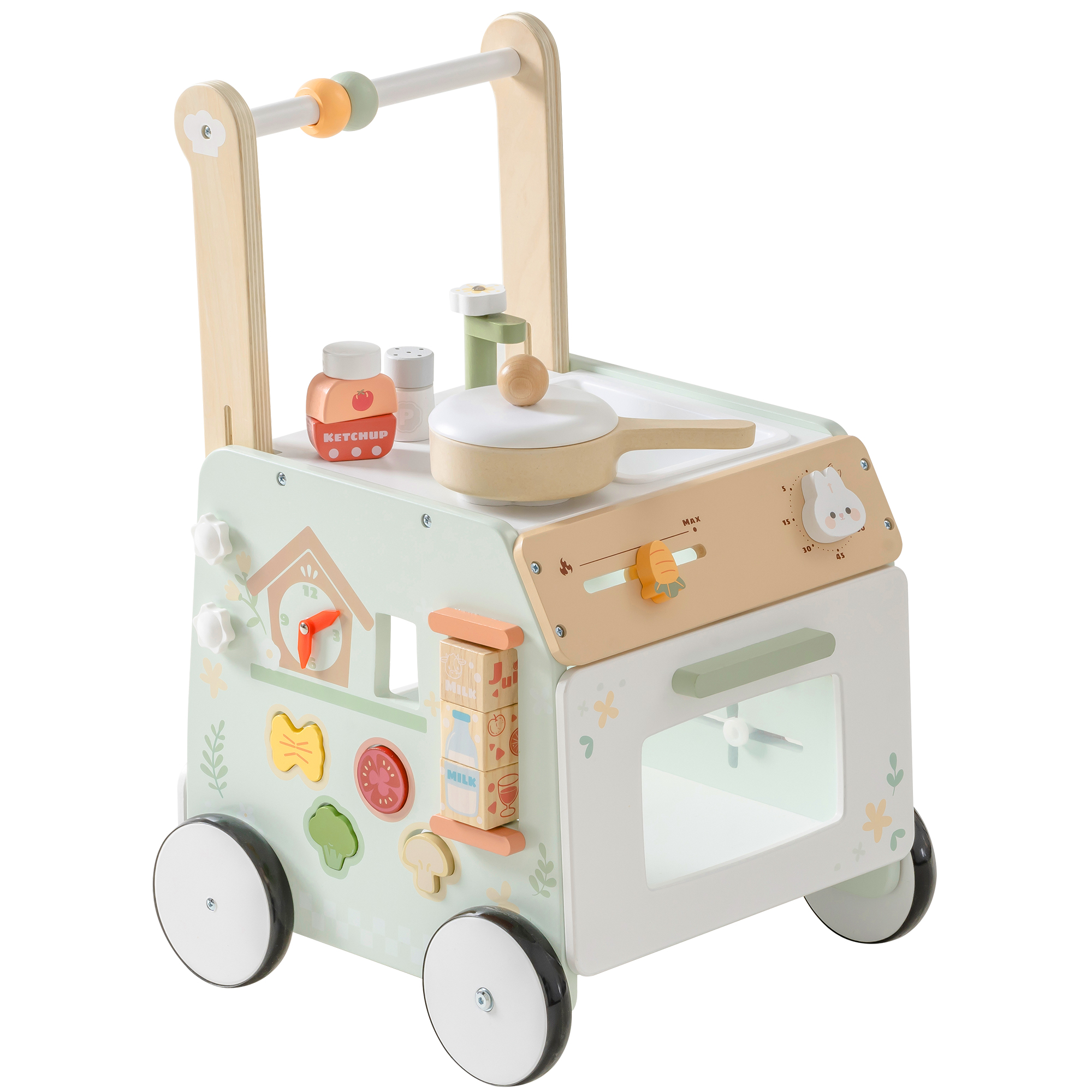 ROBUD Wooden Baby Push Walker Spring Countryside