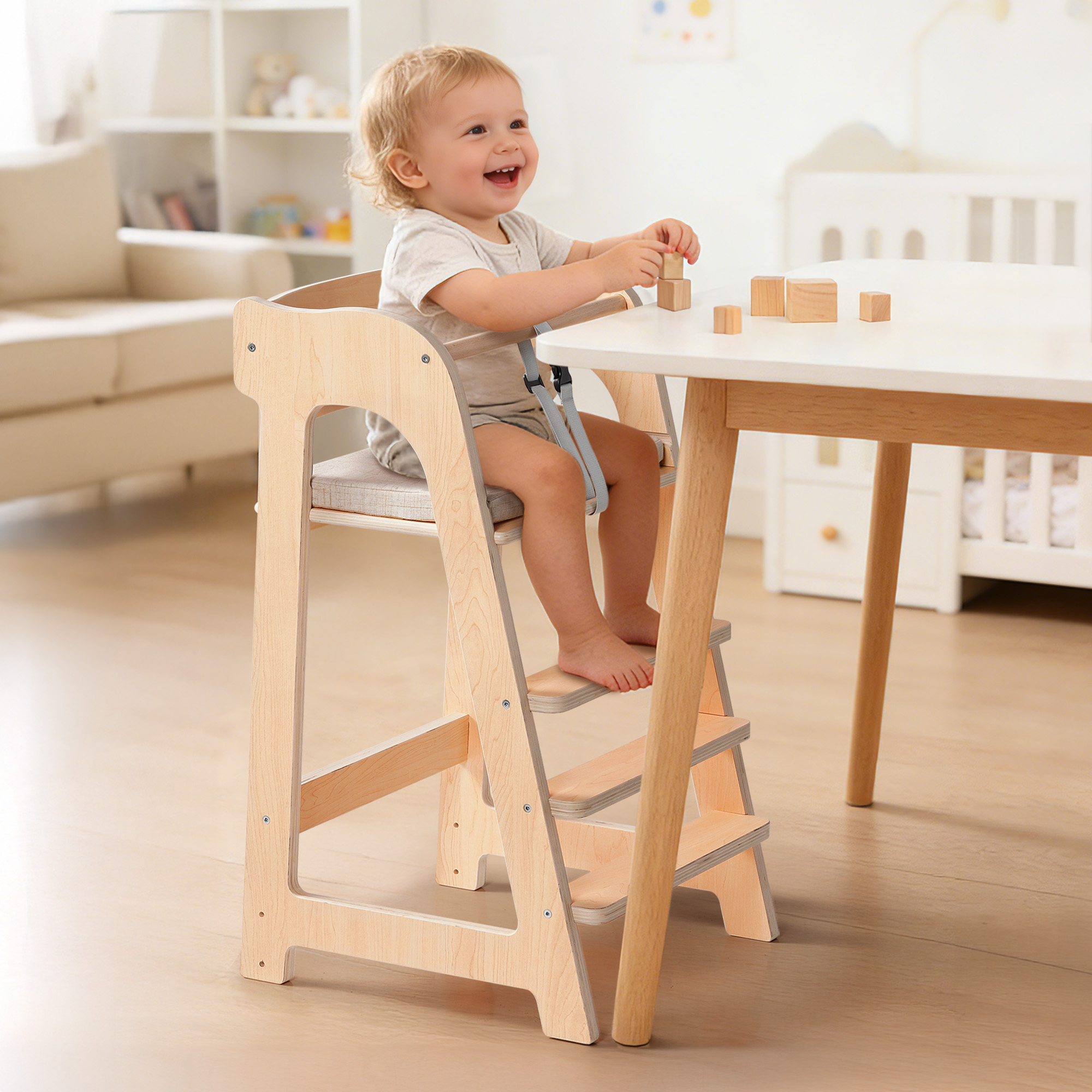 ROBUD Wooden Multifunctional High Chair