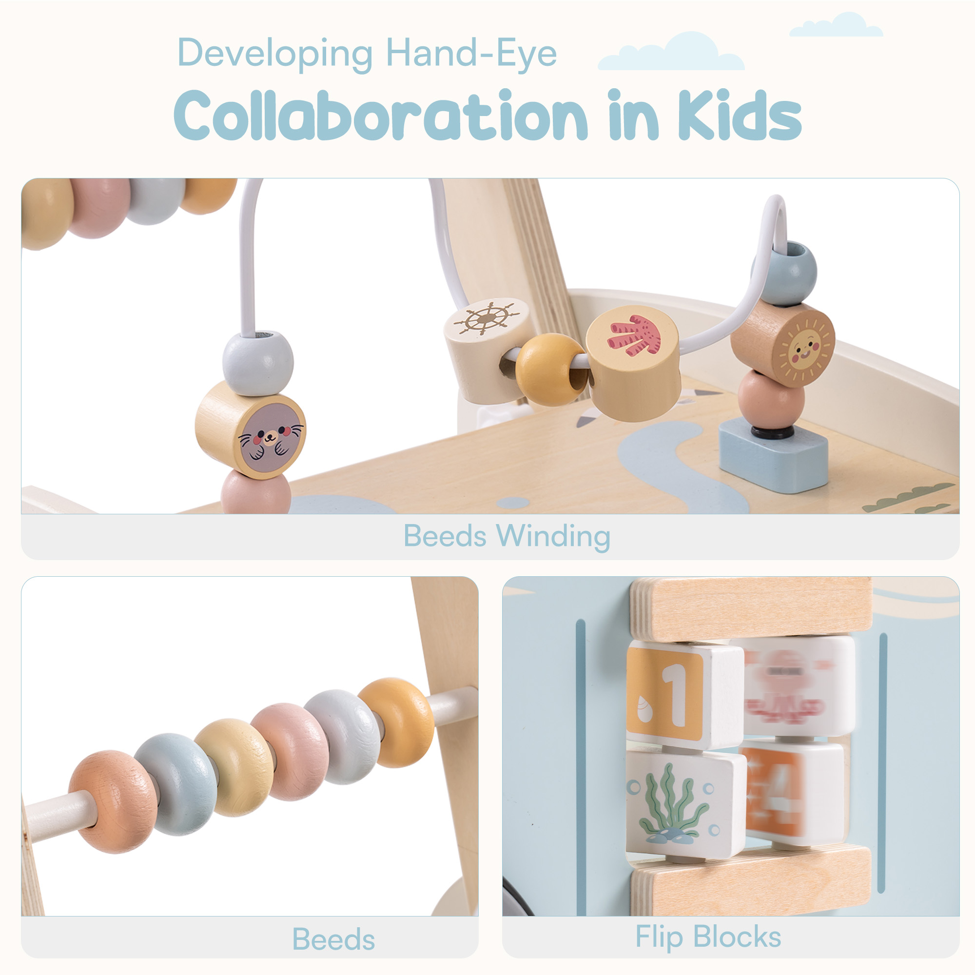 ROBUD Tracteur Bébé en Bois - Bus de Vacances