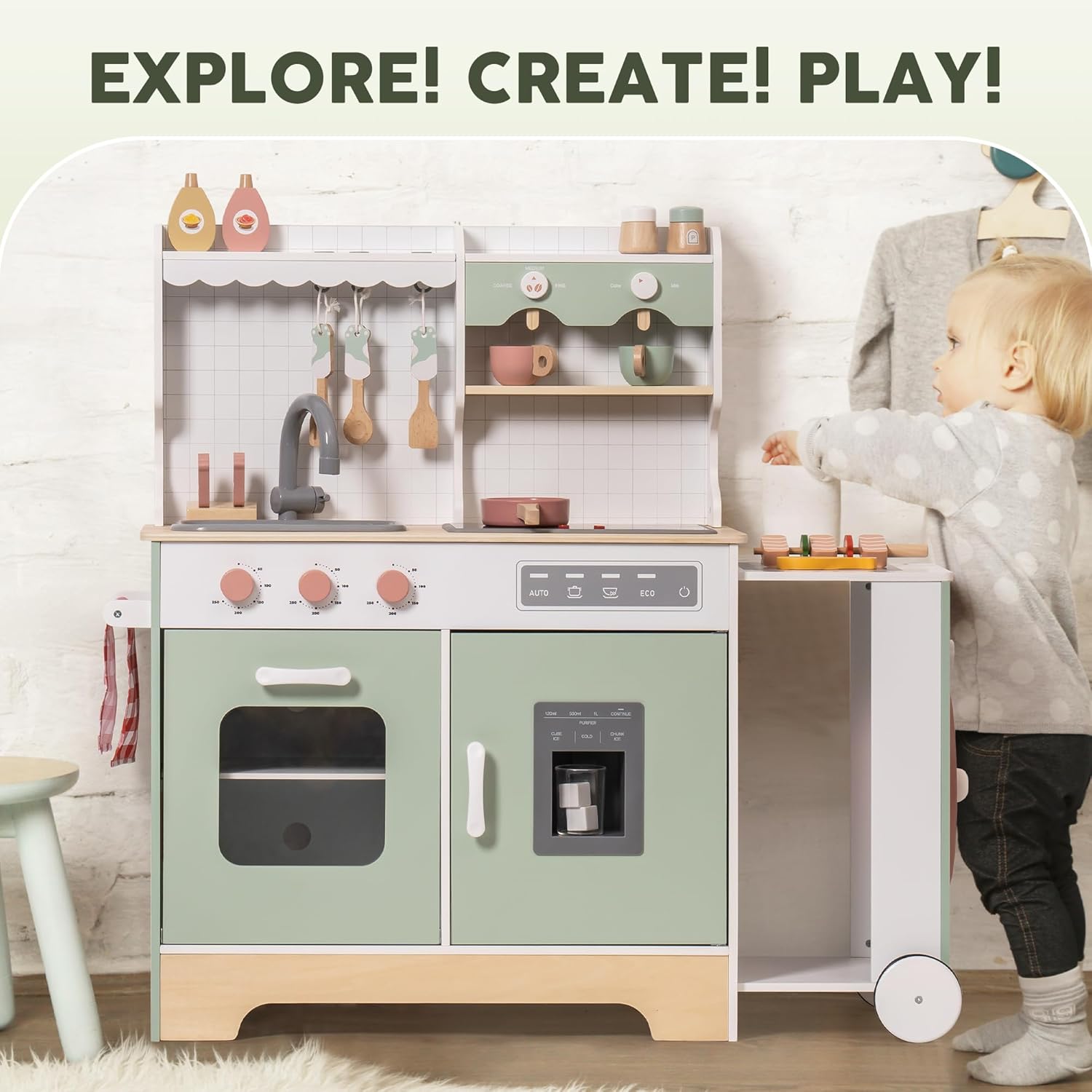 ROBUD Wooden Play Kitchen Set - Expandable