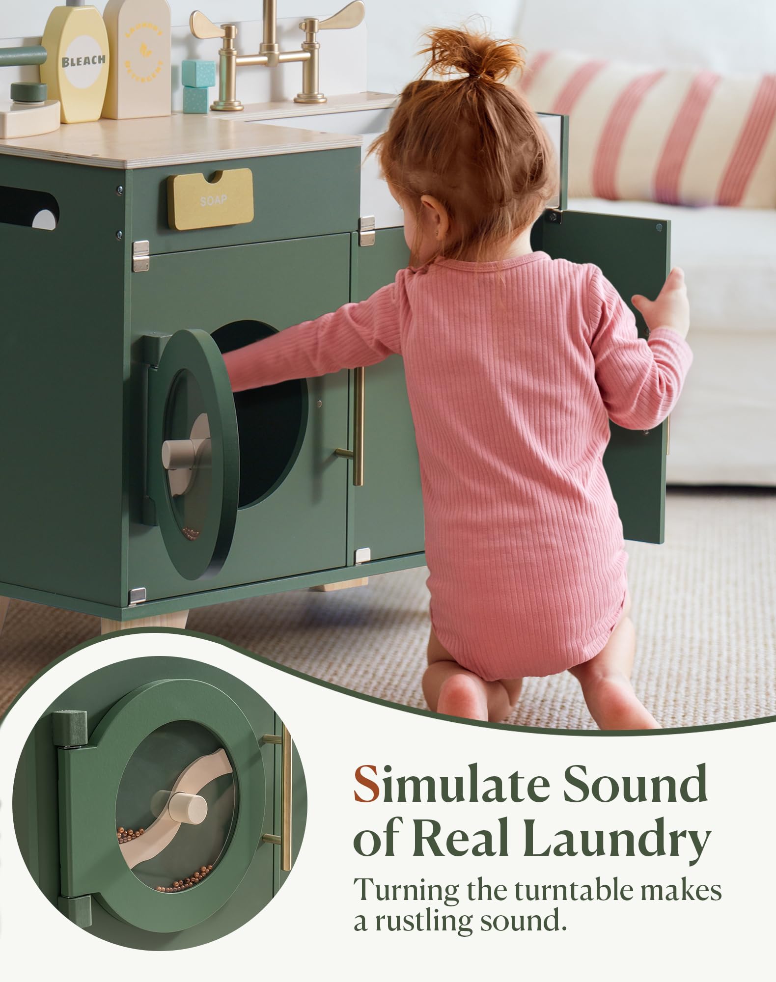 ROBUD Wooden Kids Kitchen Playset Series -  Vintage Green