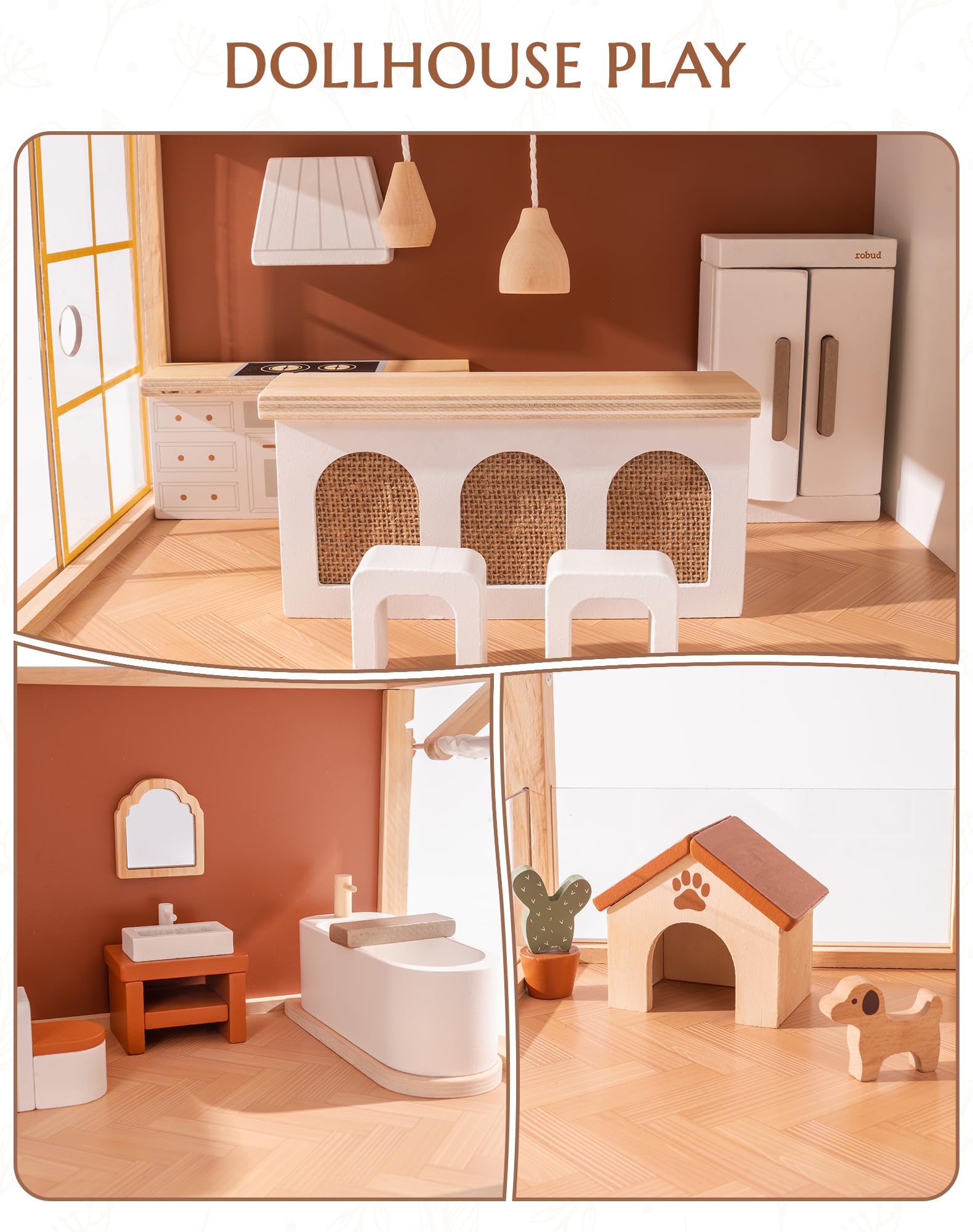 ROBUD Wooden Dollhouse - Bohemian