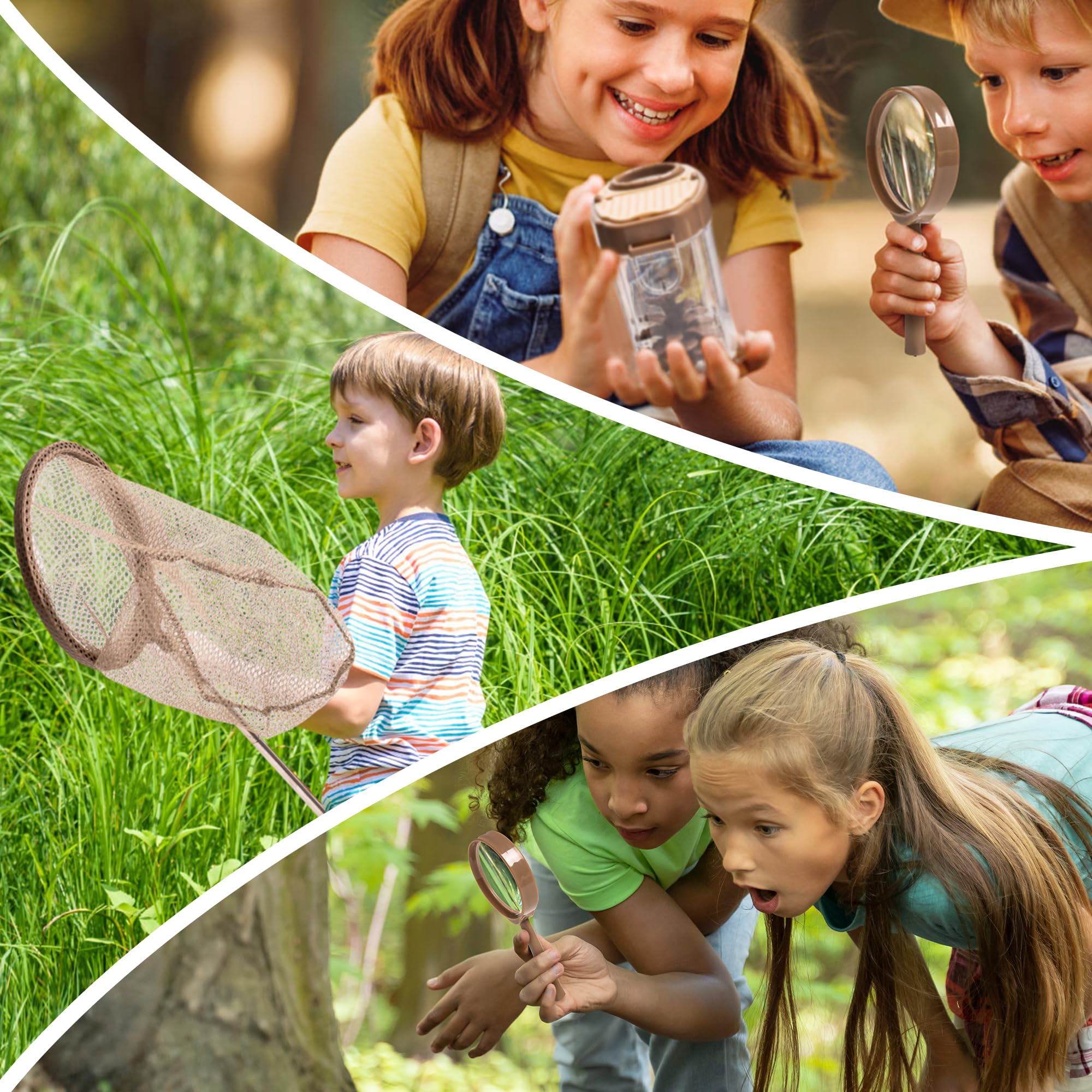 Kit D'Exploration Nature Pour Enfants ROBOTIME - Filet à Papillon, Loupe, Boîte à Insectes, Sac De Transport, 2 Kits Complets - 6