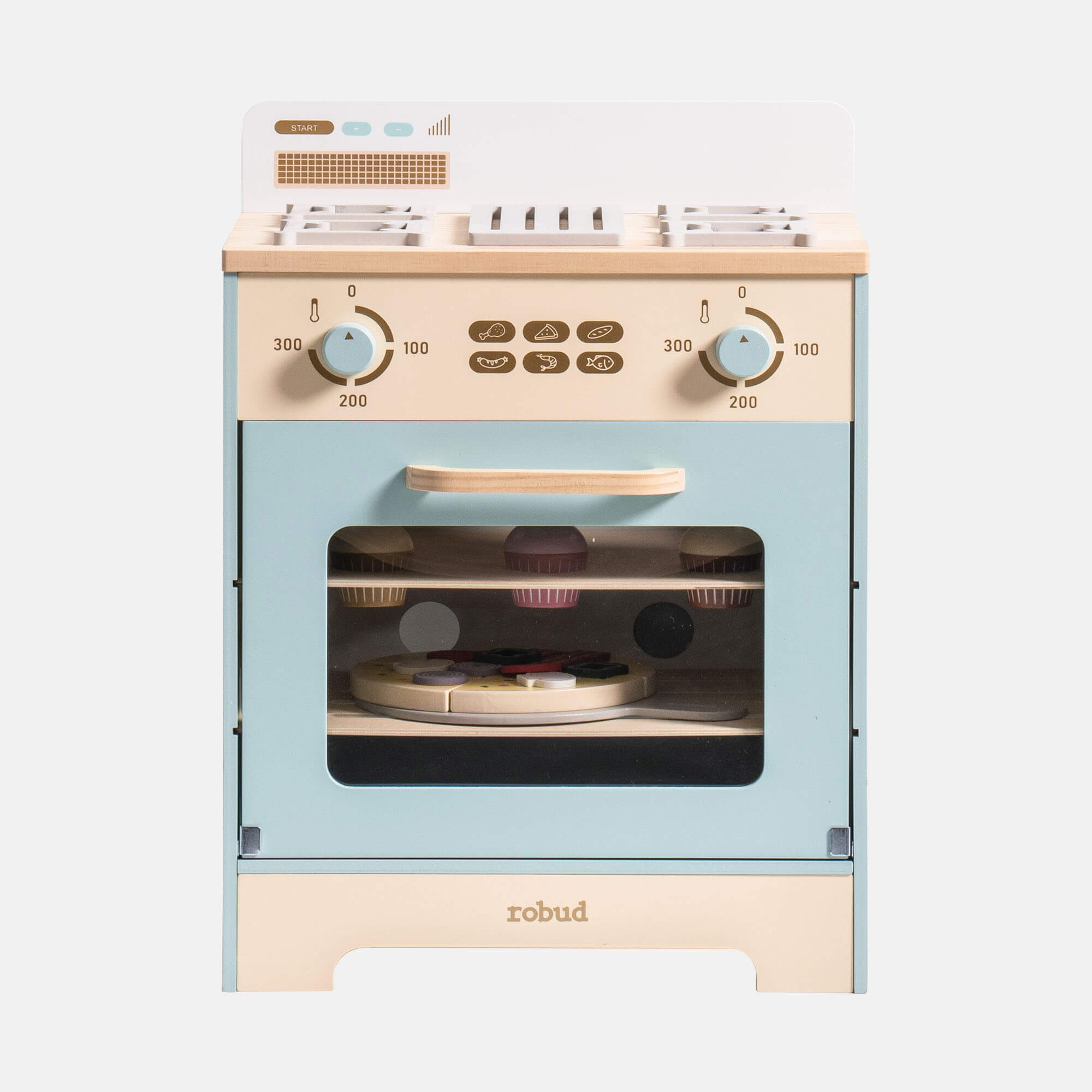 ROBUD Wooden Kids Play Kitchen Oven - Realistic