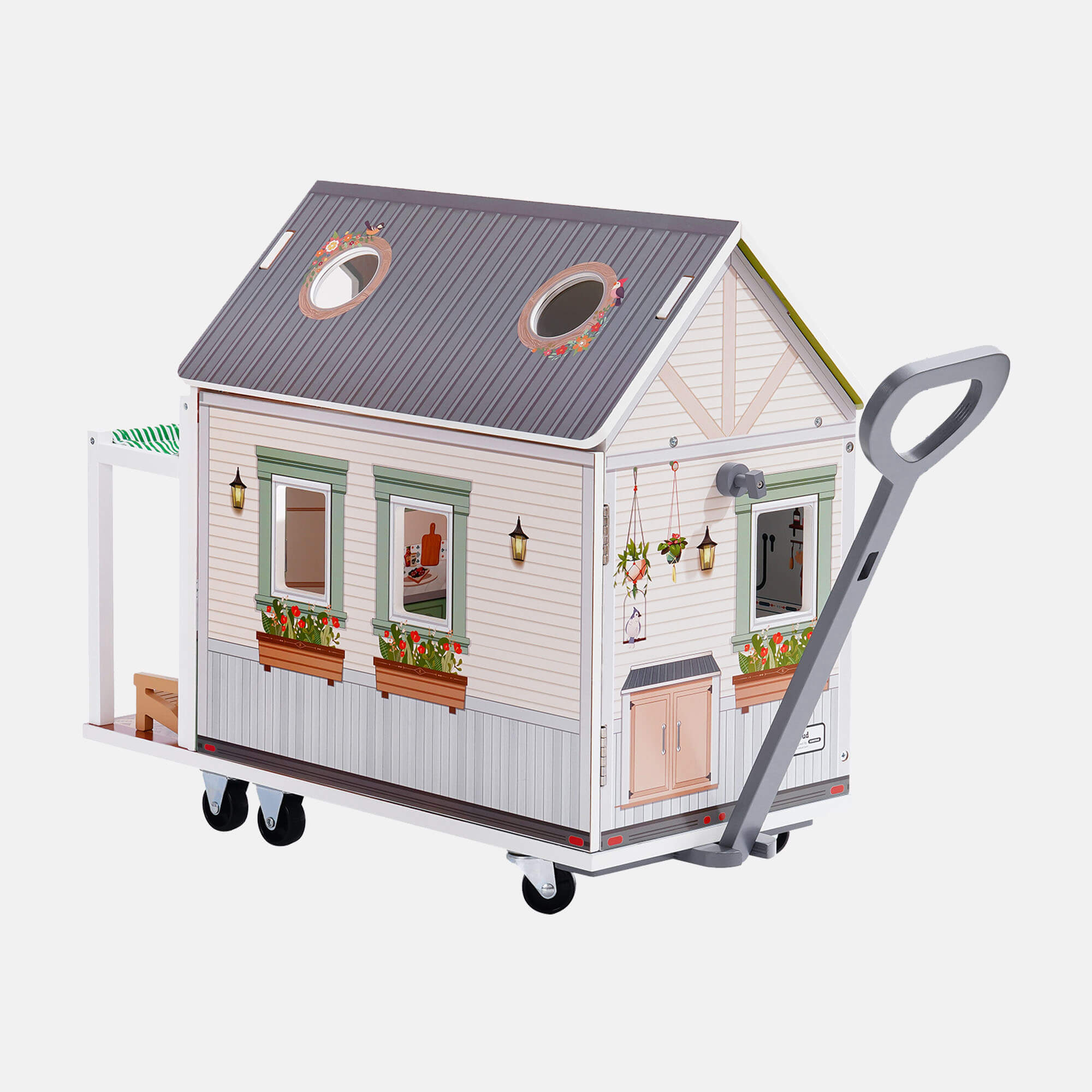 ROBUD Wooden Realistic Camper Van Dollhouse