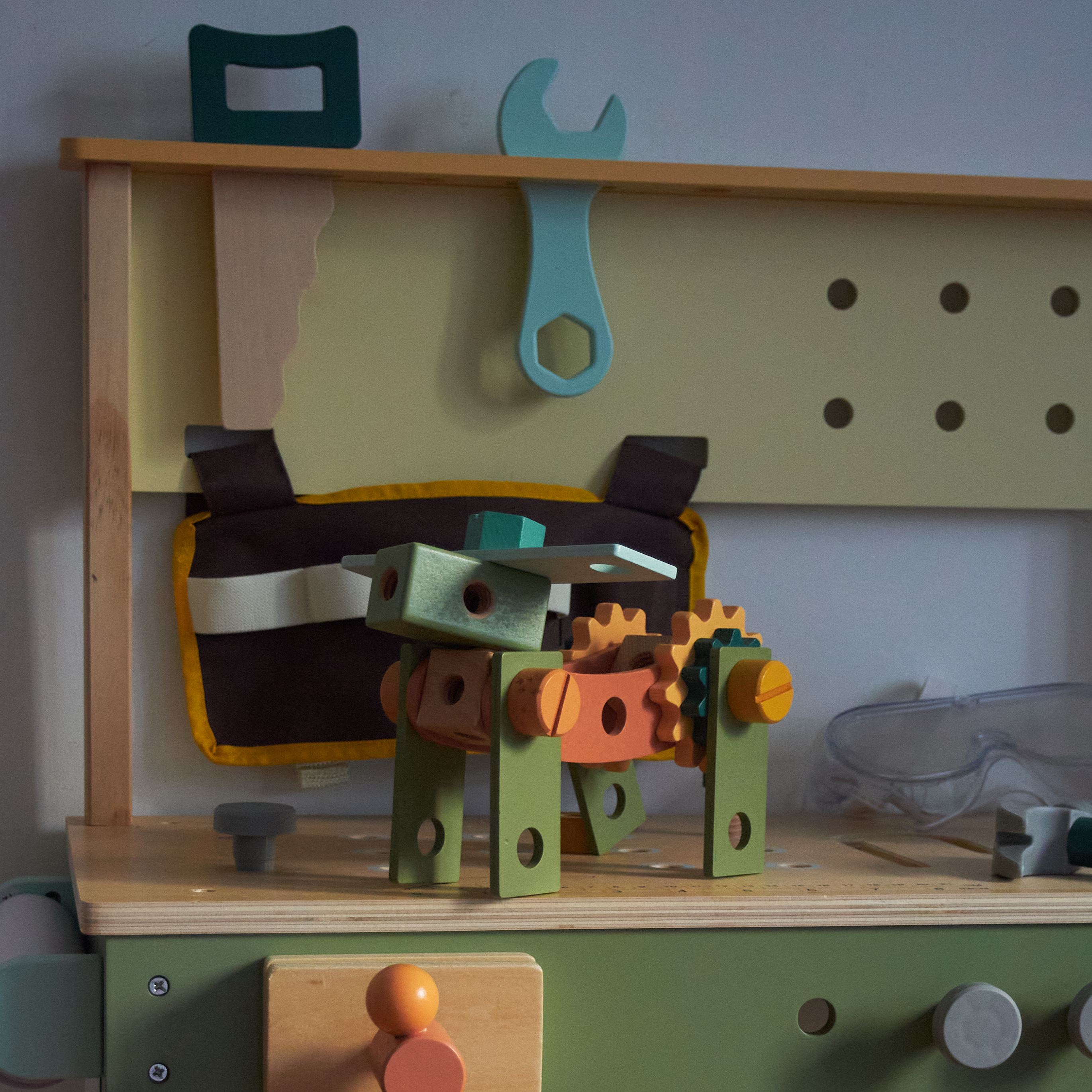 ROBUD Établi à outils en bois - Vert avocat