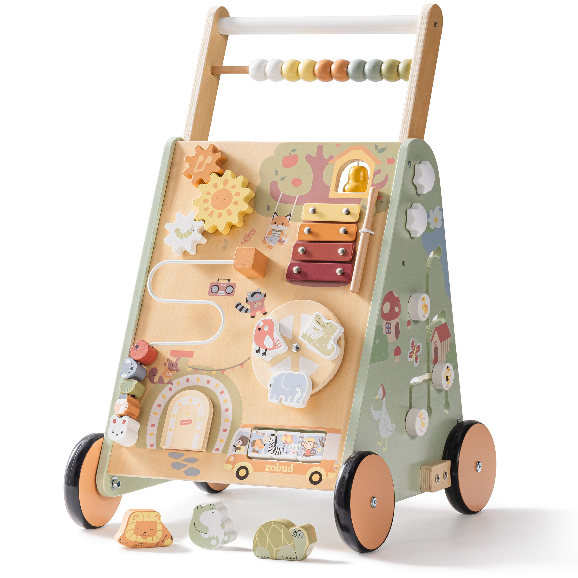WRP37 wooden push walker front view
