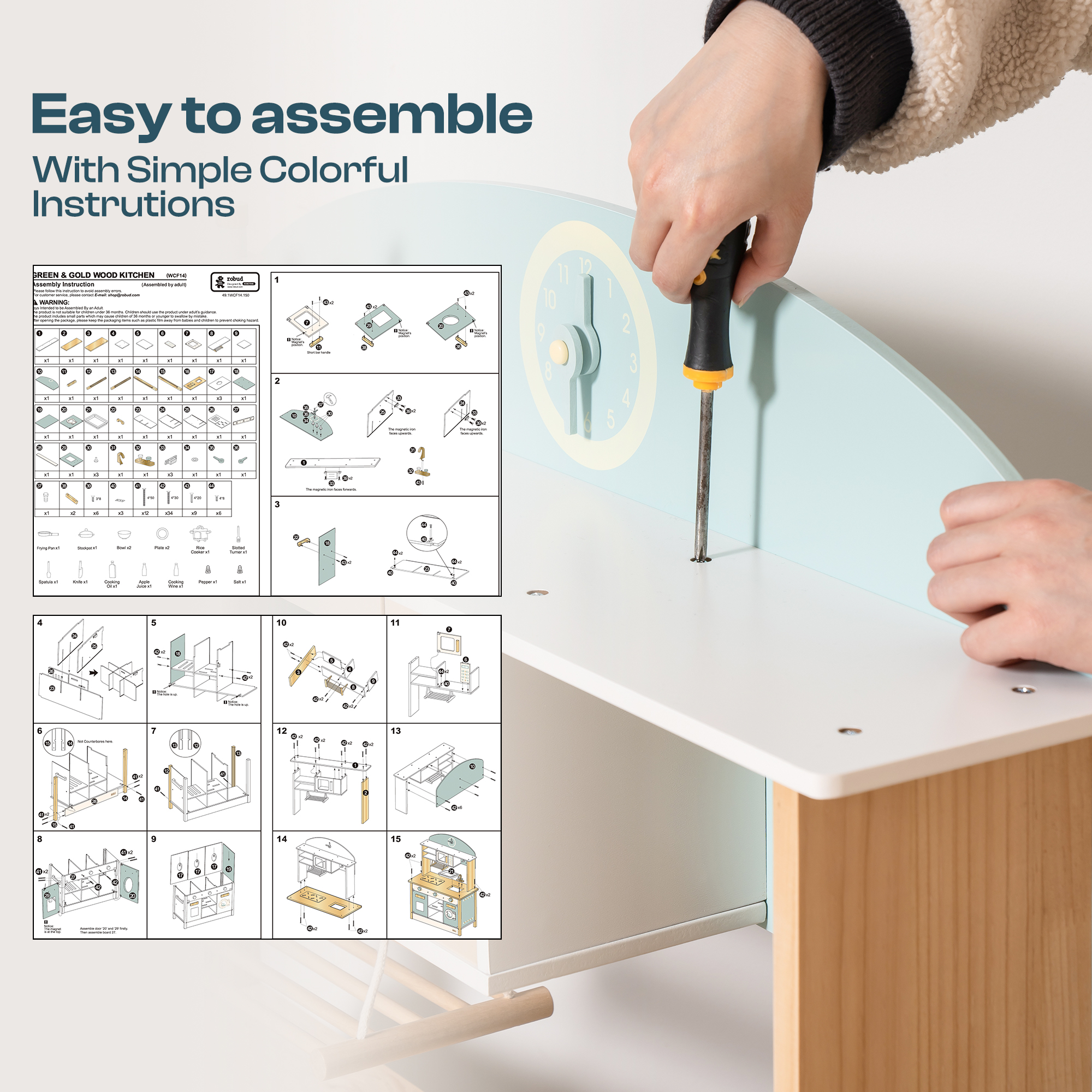 ROBUD Cucina da Gioco in Legno per Bambini - Dream