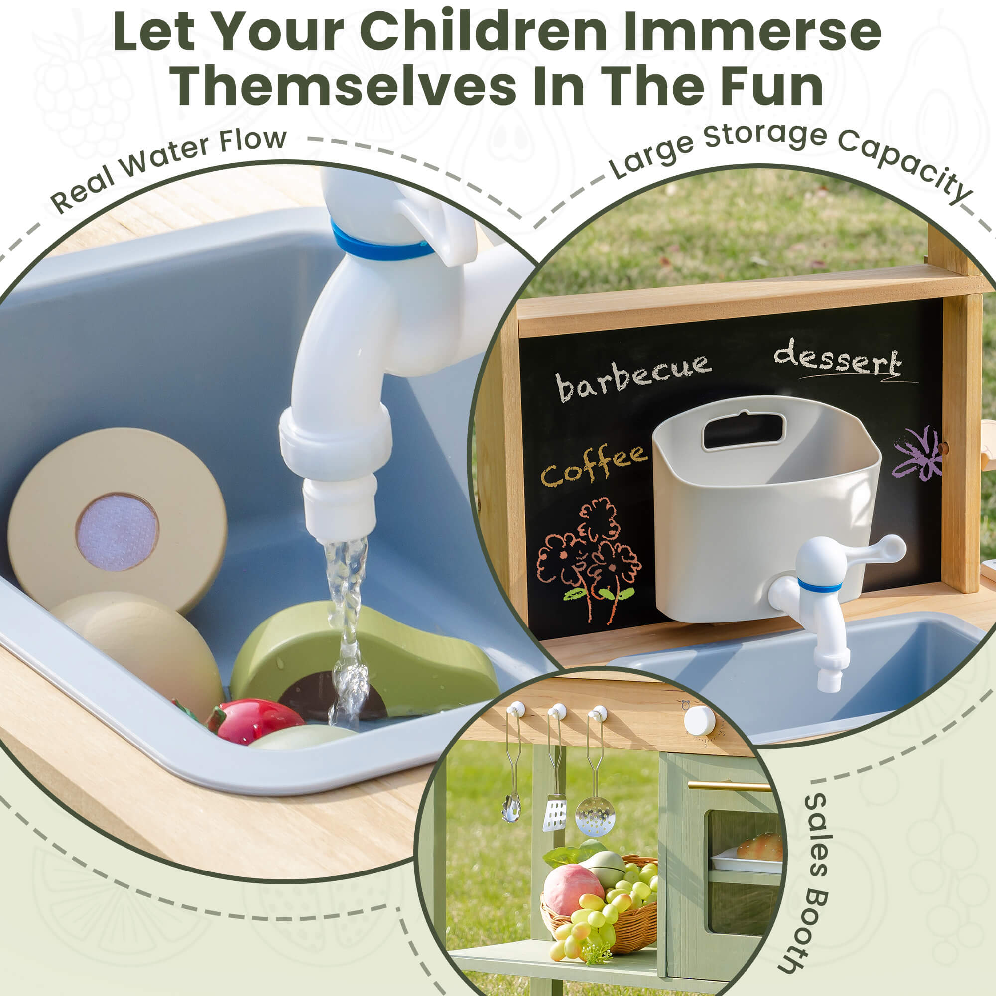 ROBUD Outdoor Mud Play Kitchen Green