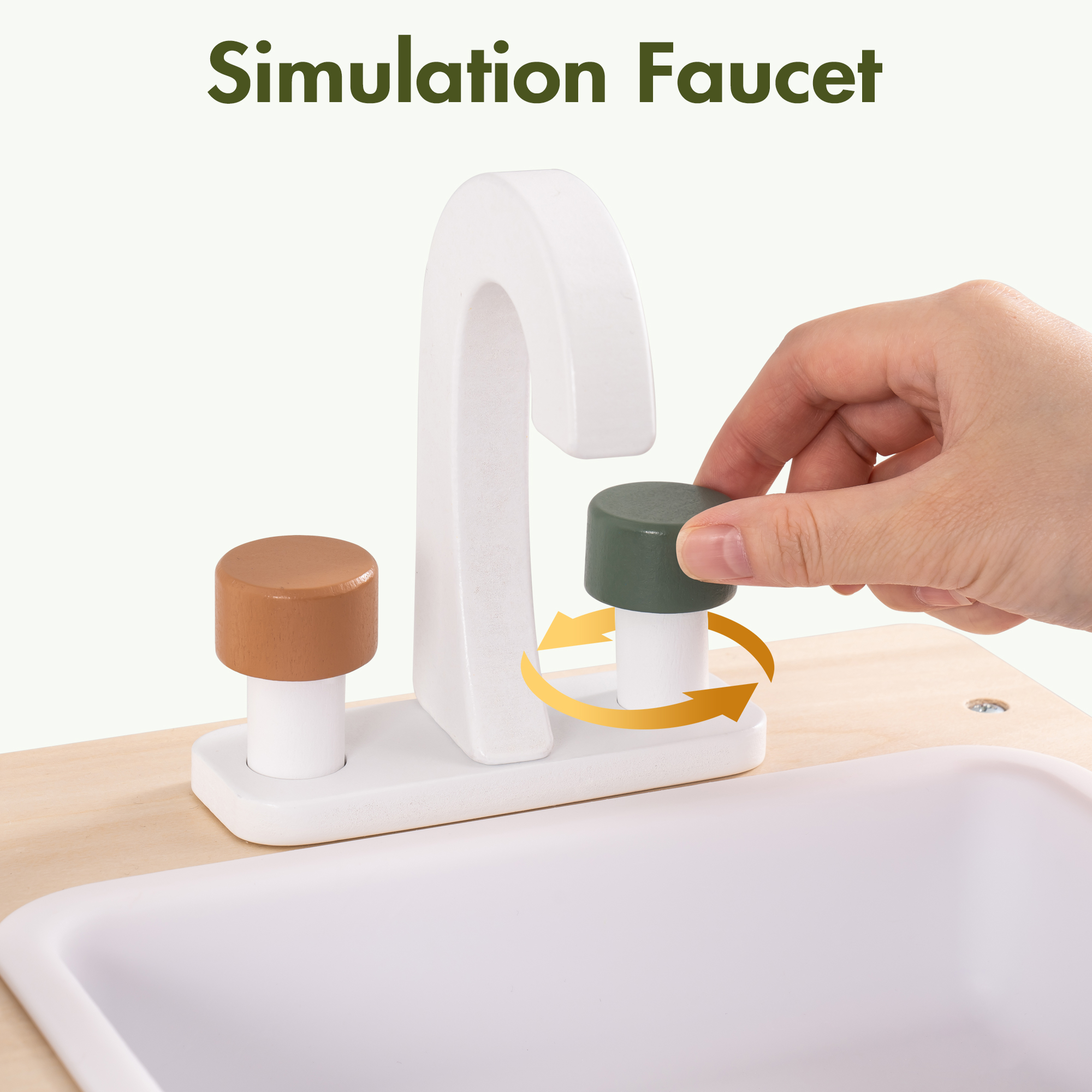 ROBUD Set da Gioco Cucina in Legno per Bambini - Verde Vintage