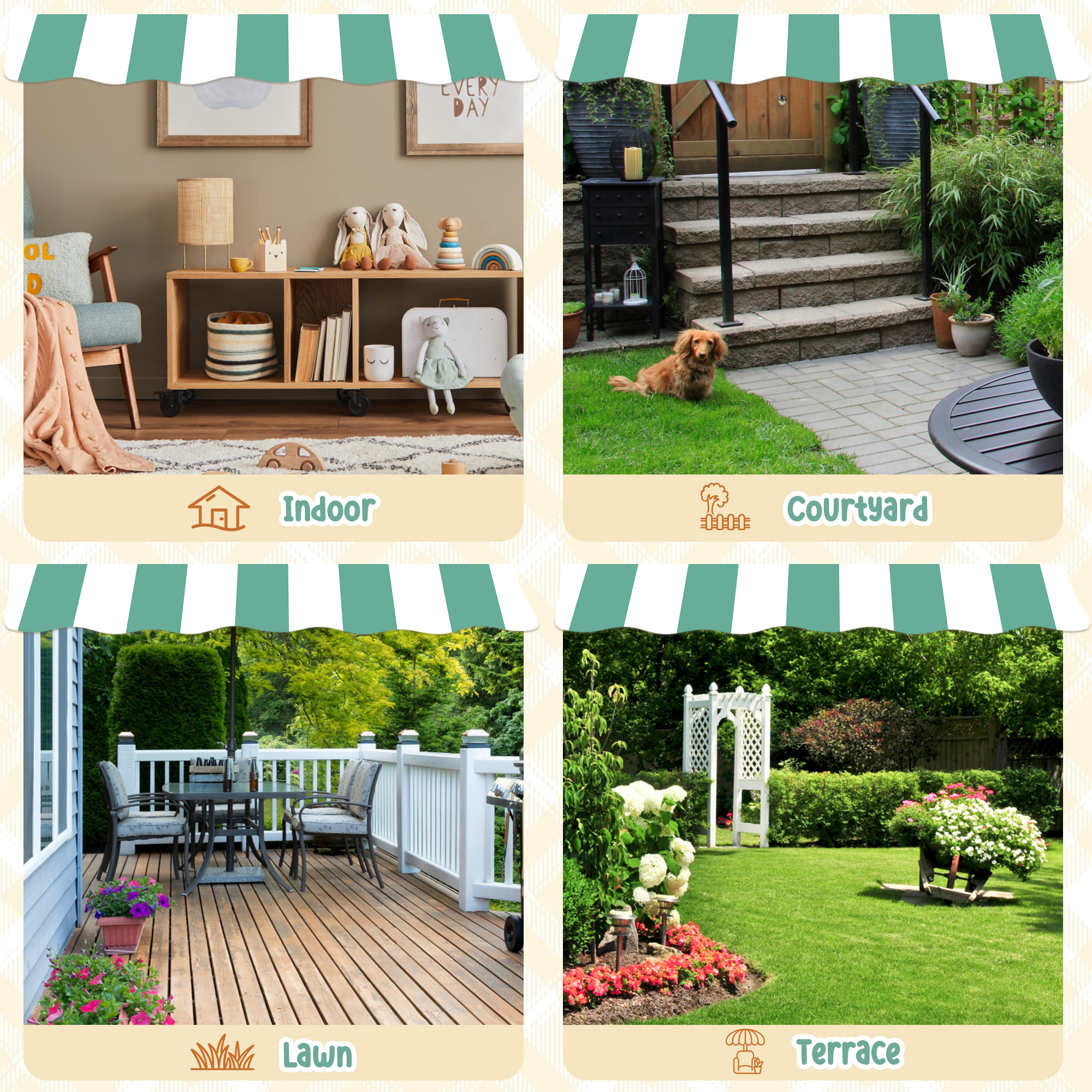 ROBUD Mud Kitchen for Kids Outdoor with Canopy & Wheels