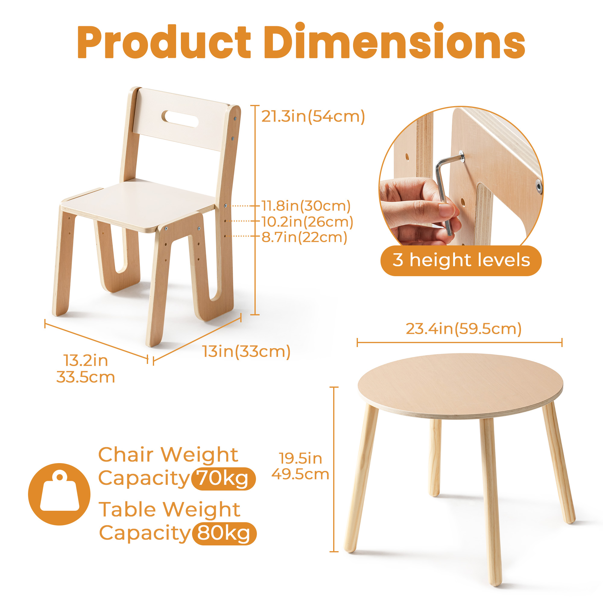 ROBUD Kids Chair and Table Set