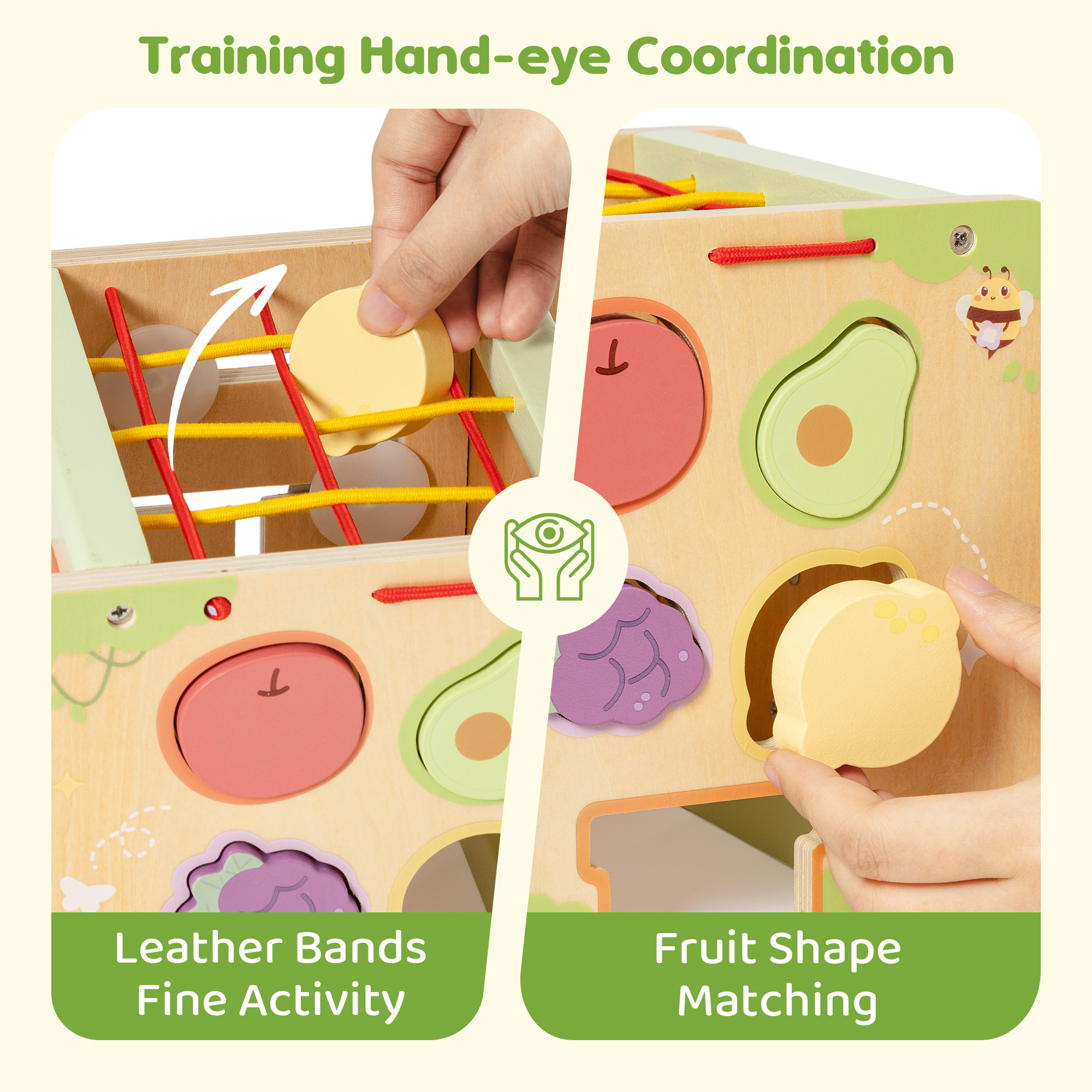 ROBUD Wooden Activity Cube - Little Bear Orchard