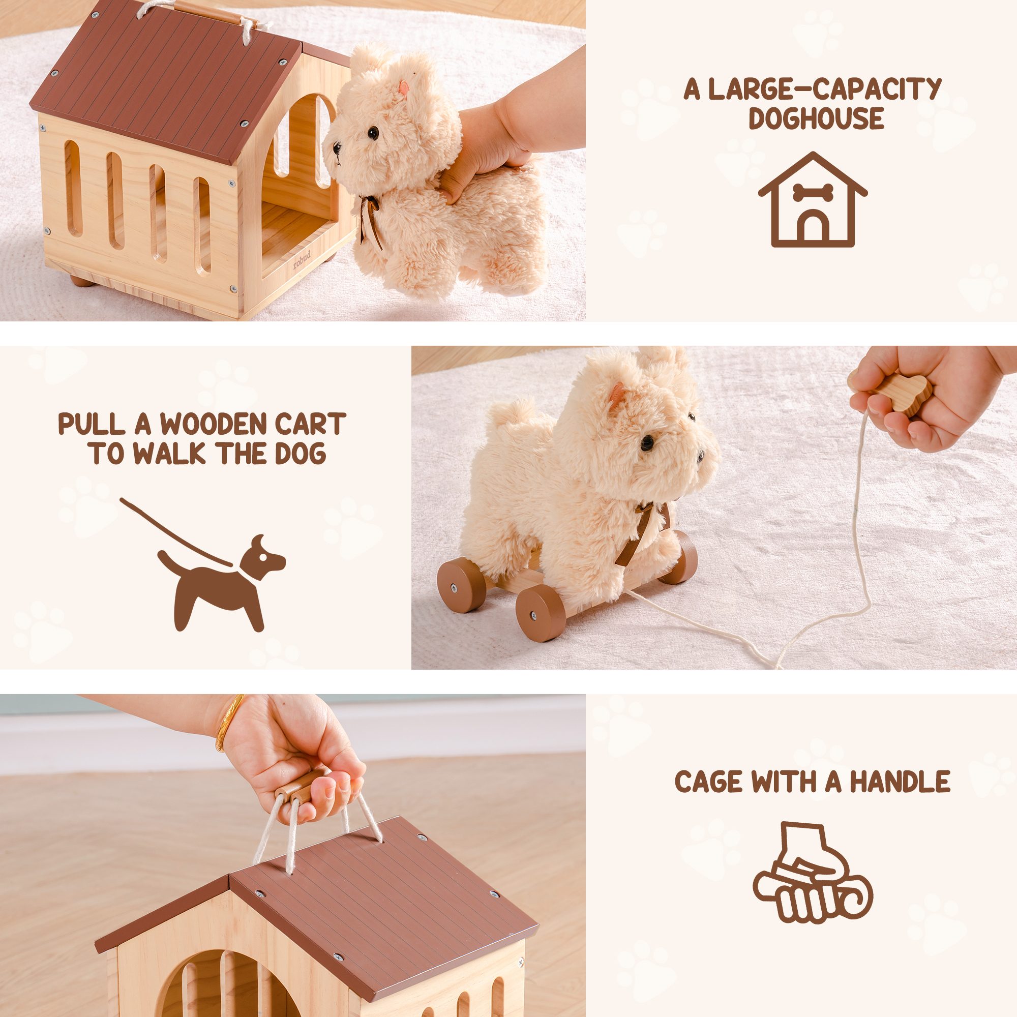 Robud Pull Dog Toy for Toddlers