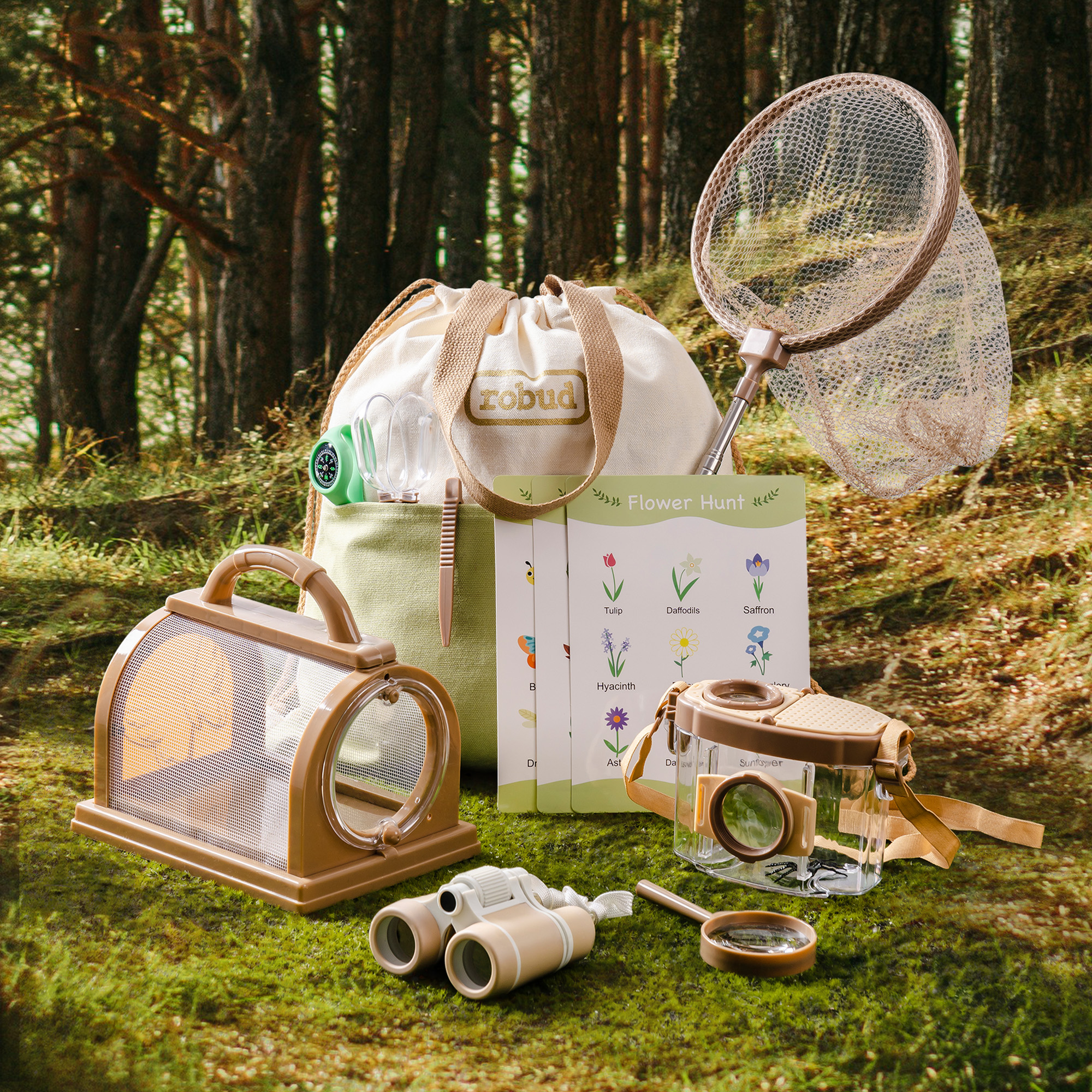 ROBUD Kit di Esplorazione per Bambini Outdoor Upgraded - verde