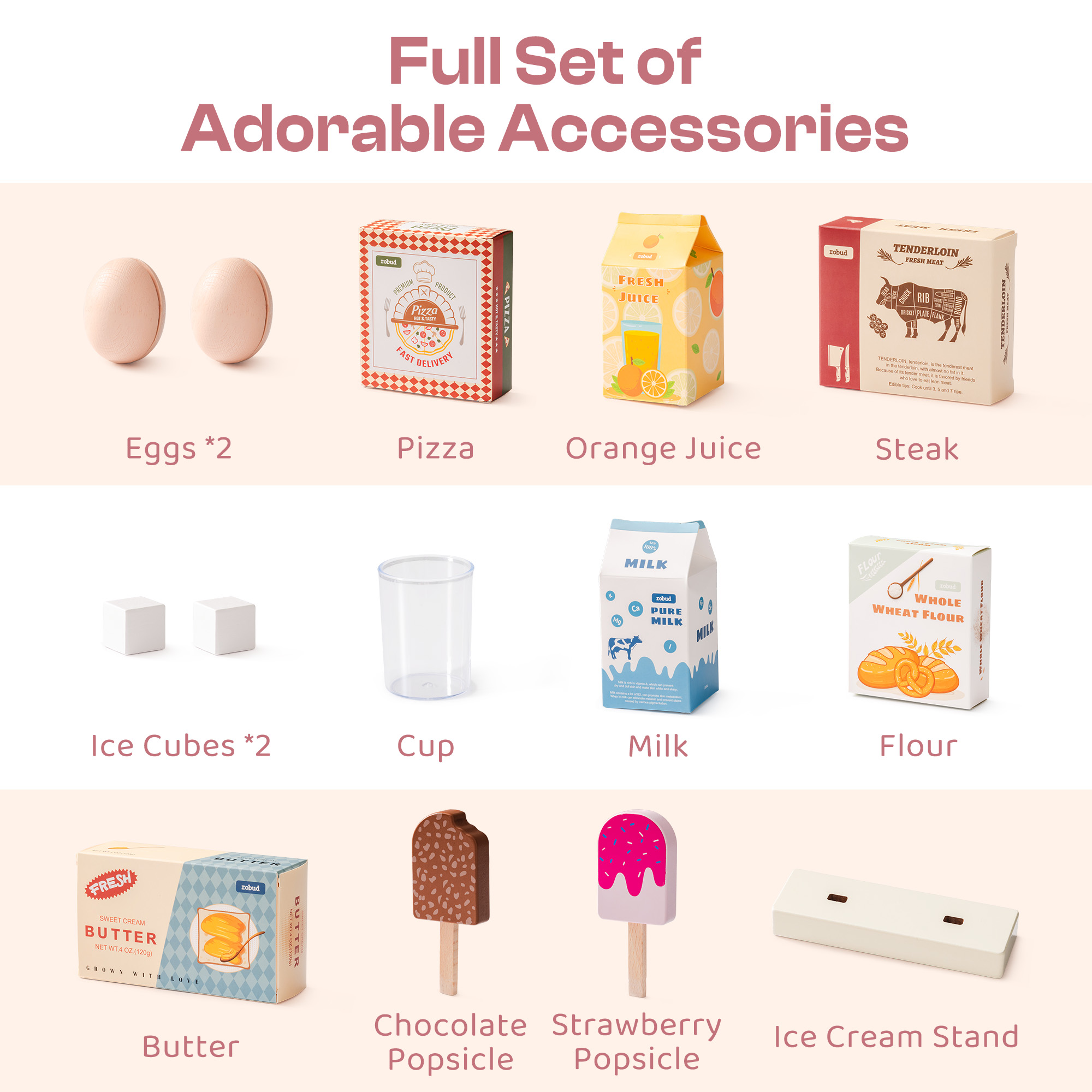 Frigorifero in legno rosa ROBUD