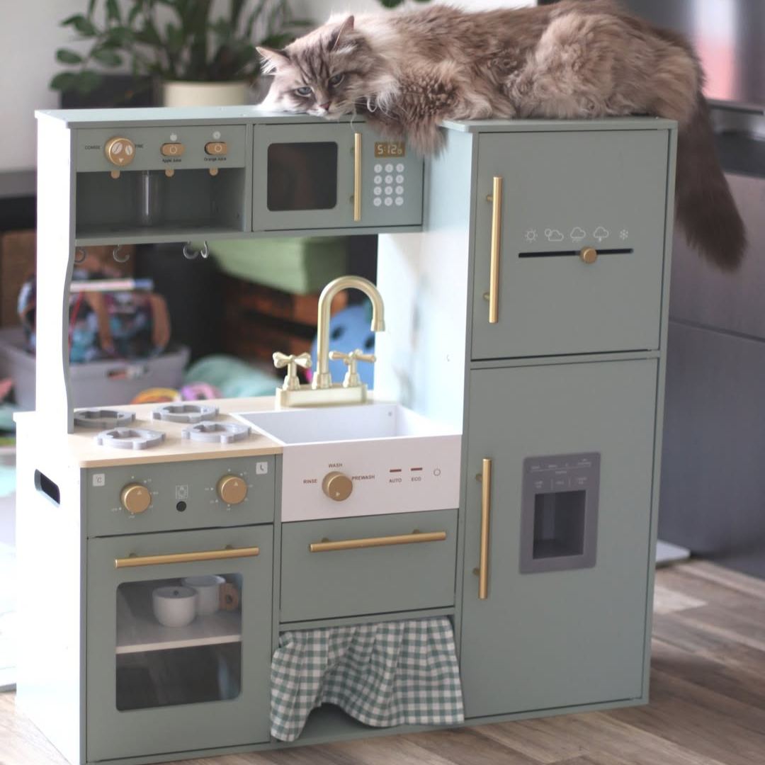 ROBUD Cucina da Gioco in Legno per Bambini - Verde Fagiolo