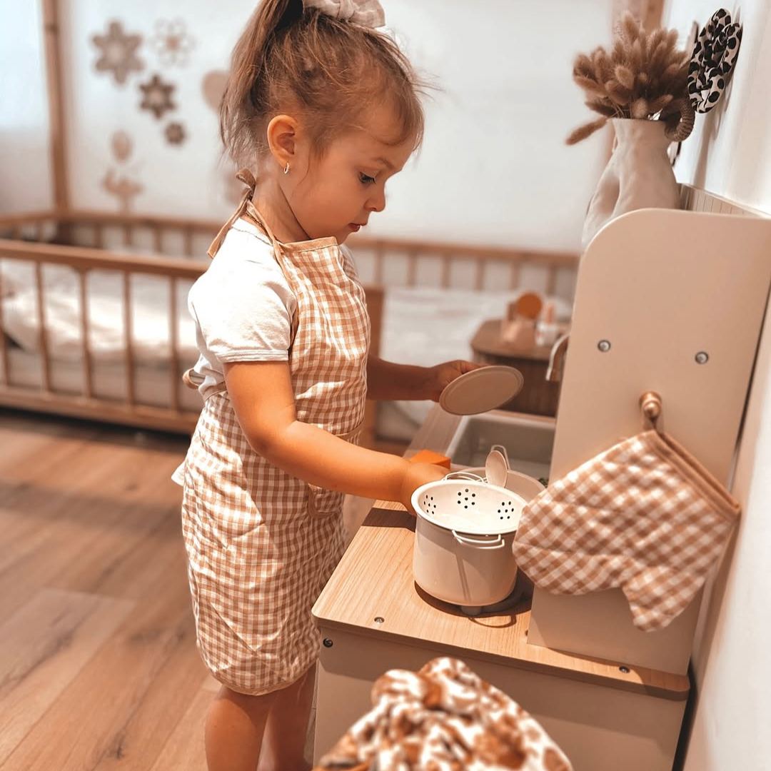 ROBUD Set di Cucina in Legno per Bambini - Olivia Caramel