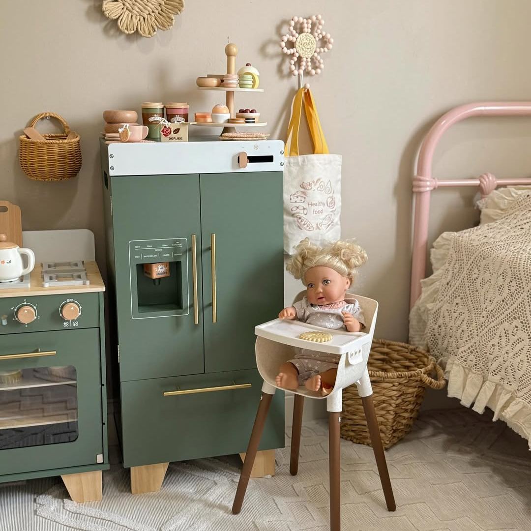 ROBUD Set da Gioco Cucina in Legno per Bambini - Verde Vintage