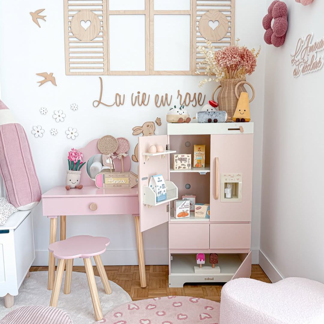 ROBUD Frigorifero in Legno - Rosa