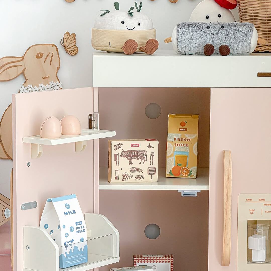 ROBUD Frigorifero in Legno - Rosa