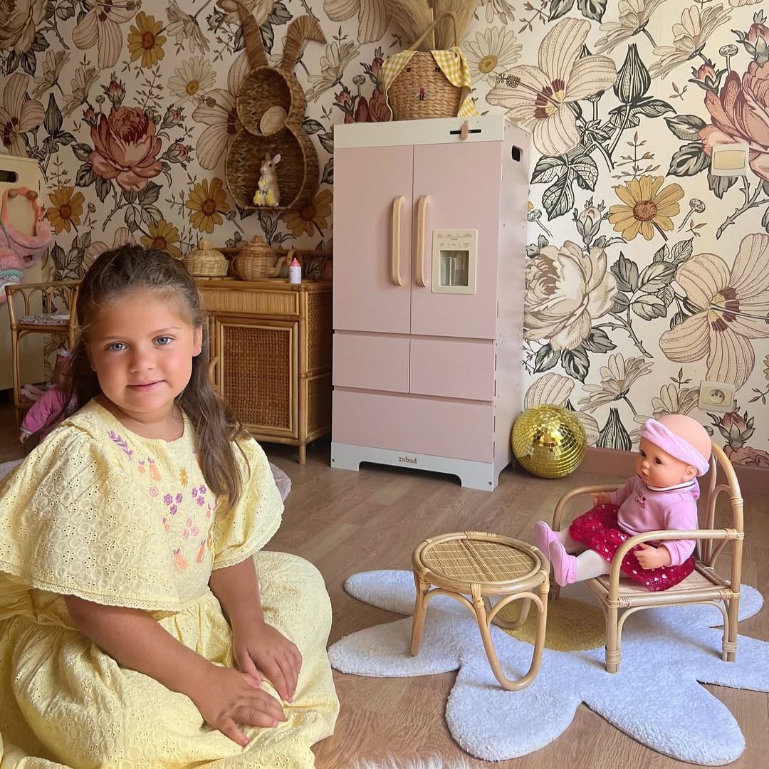 ROBUD Frigorifero in Legno - Rosa