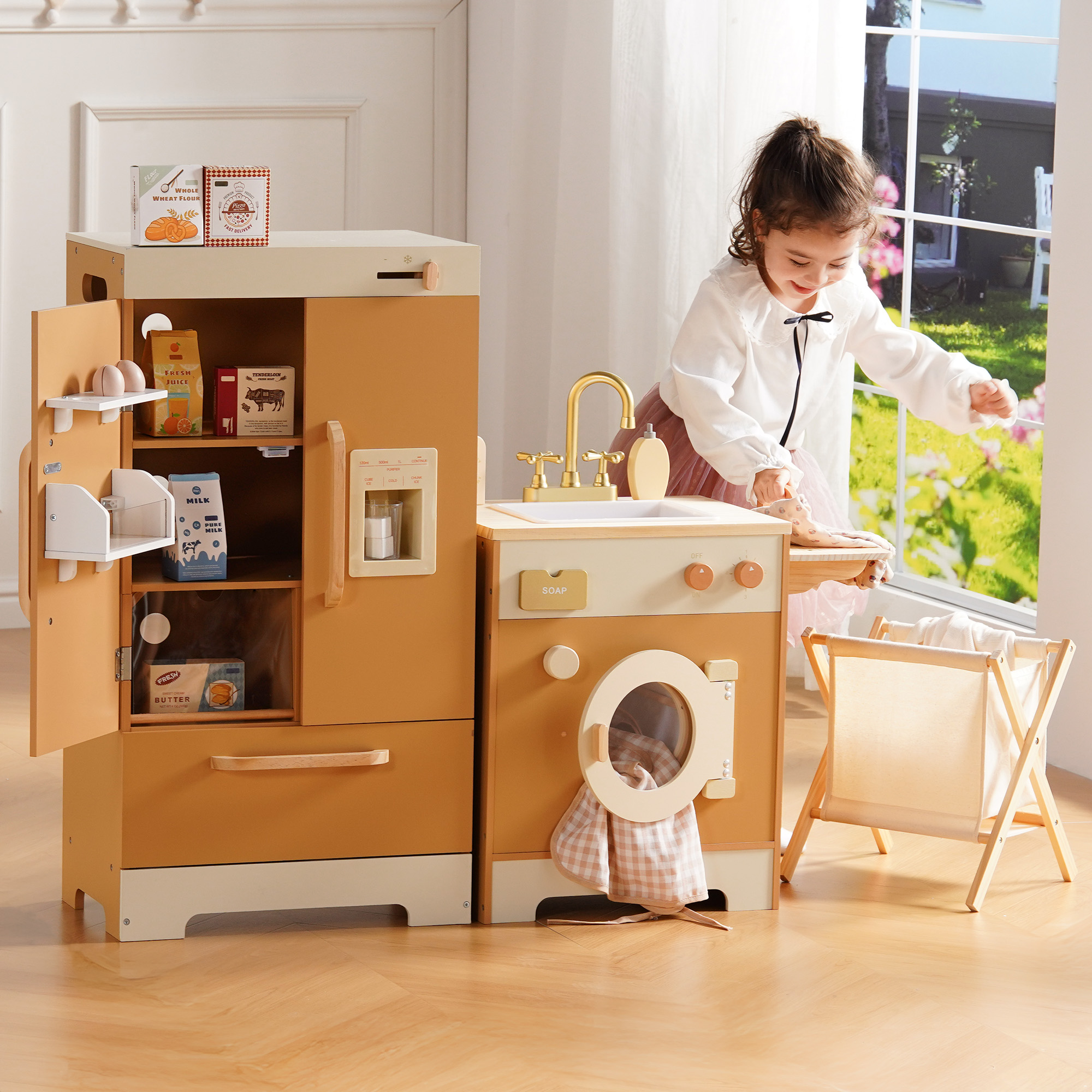Robud Wooden Kids Kitchen PlaySet Series - Caramel