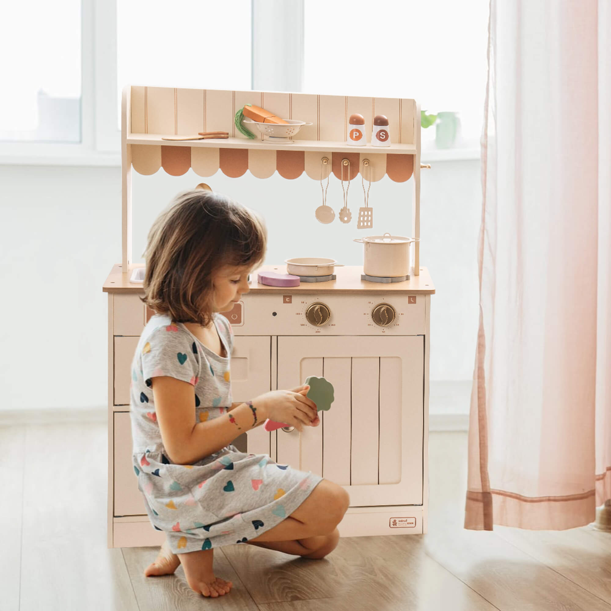 ROBUD Wooden Kids Play Kitchen Set  - Olivia Caramel