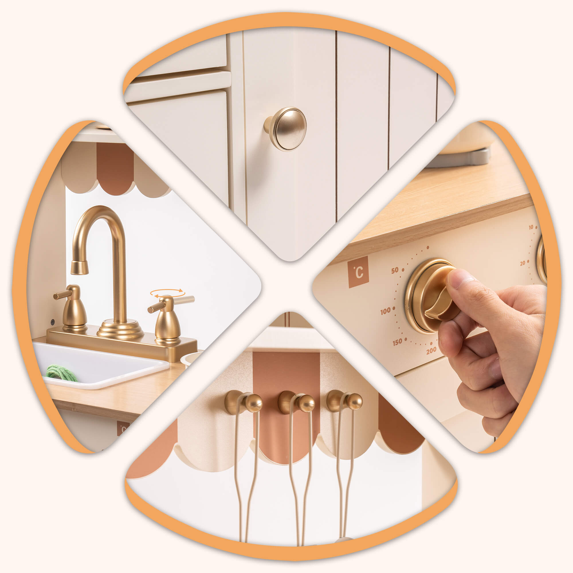 ROBUD Wooden Kids Play Kitchen Set  - Olivia Caramel