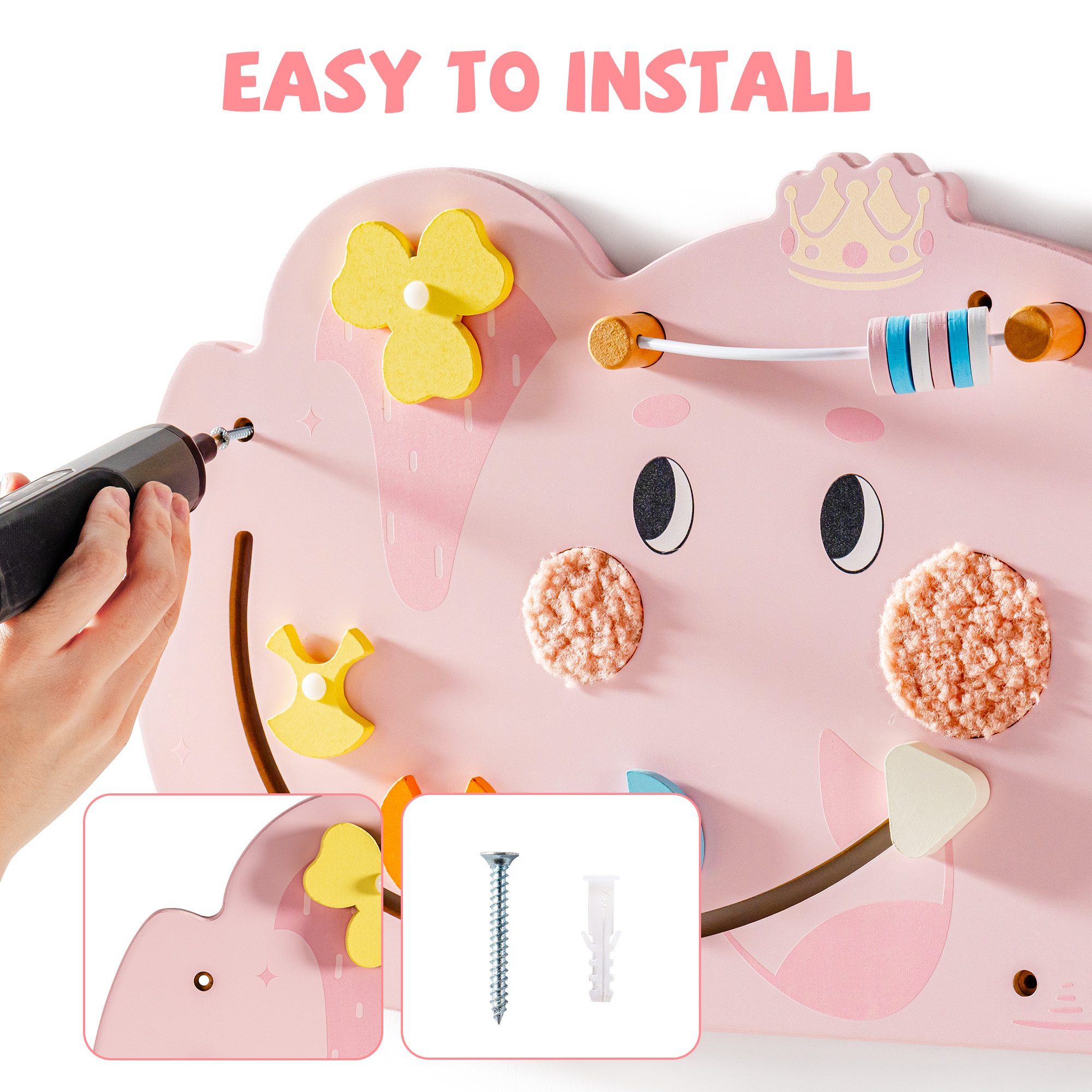 ROBUD Wooden Cream Elephant Busy Board