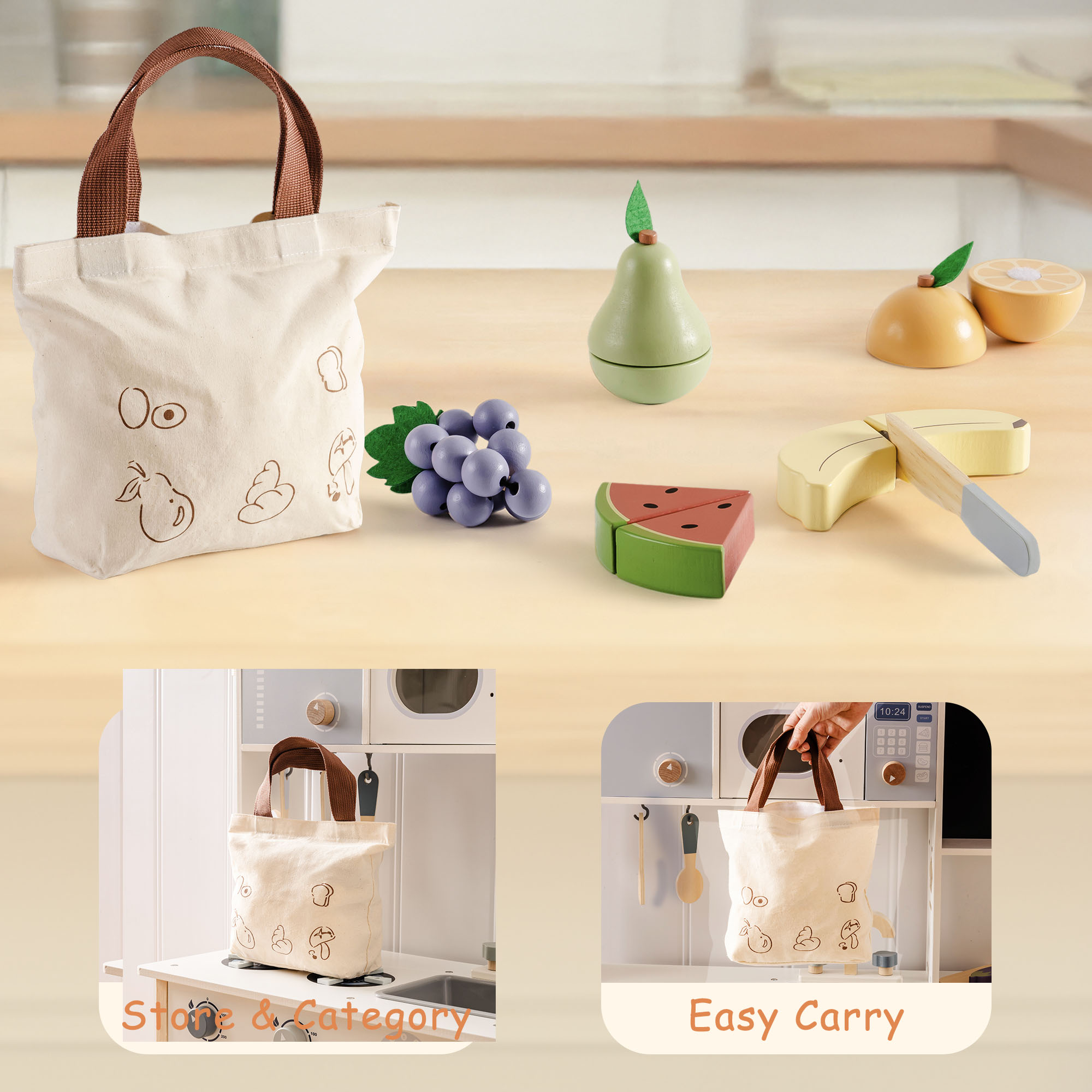 ROBUD Wooden Food Playset - Fruit