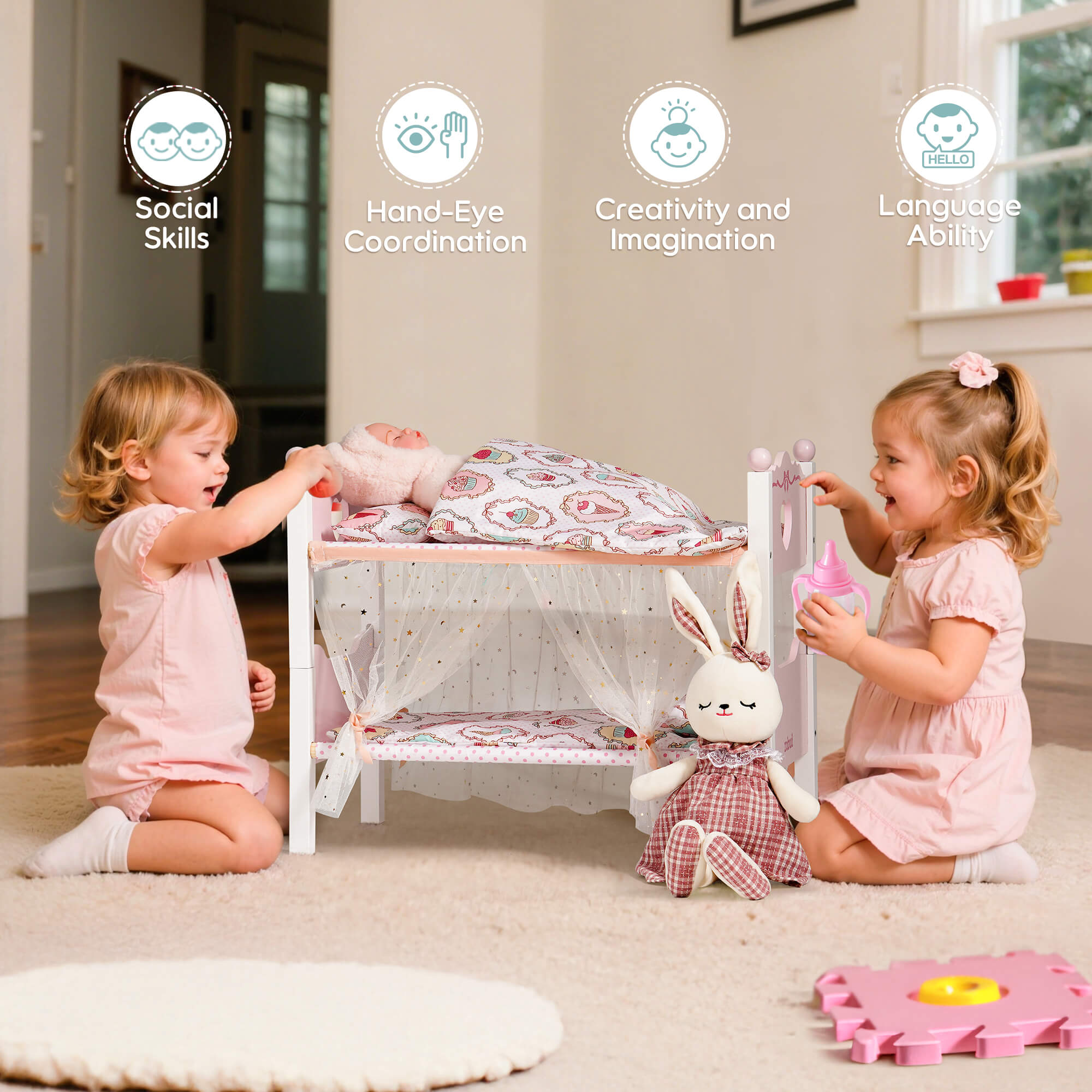 Robud Pink Princess Bunk Bed