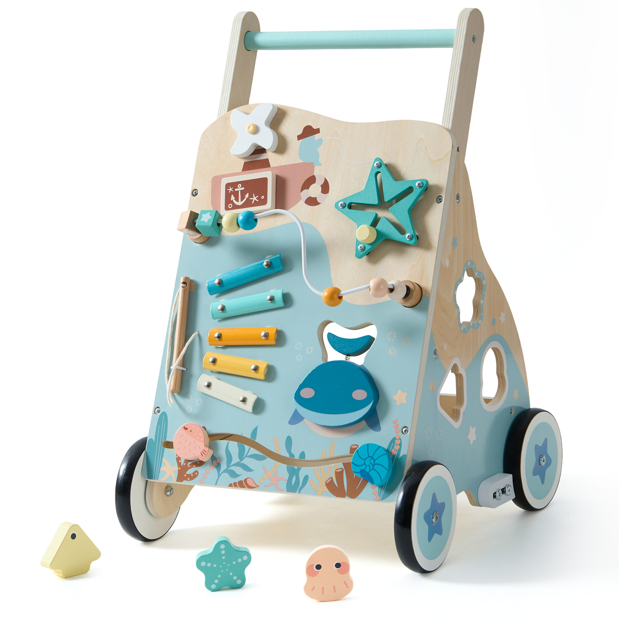 Robud Baby Push Walkers Wooden | Explorer Toys| Pull Walker Toy for Toddler Gifts