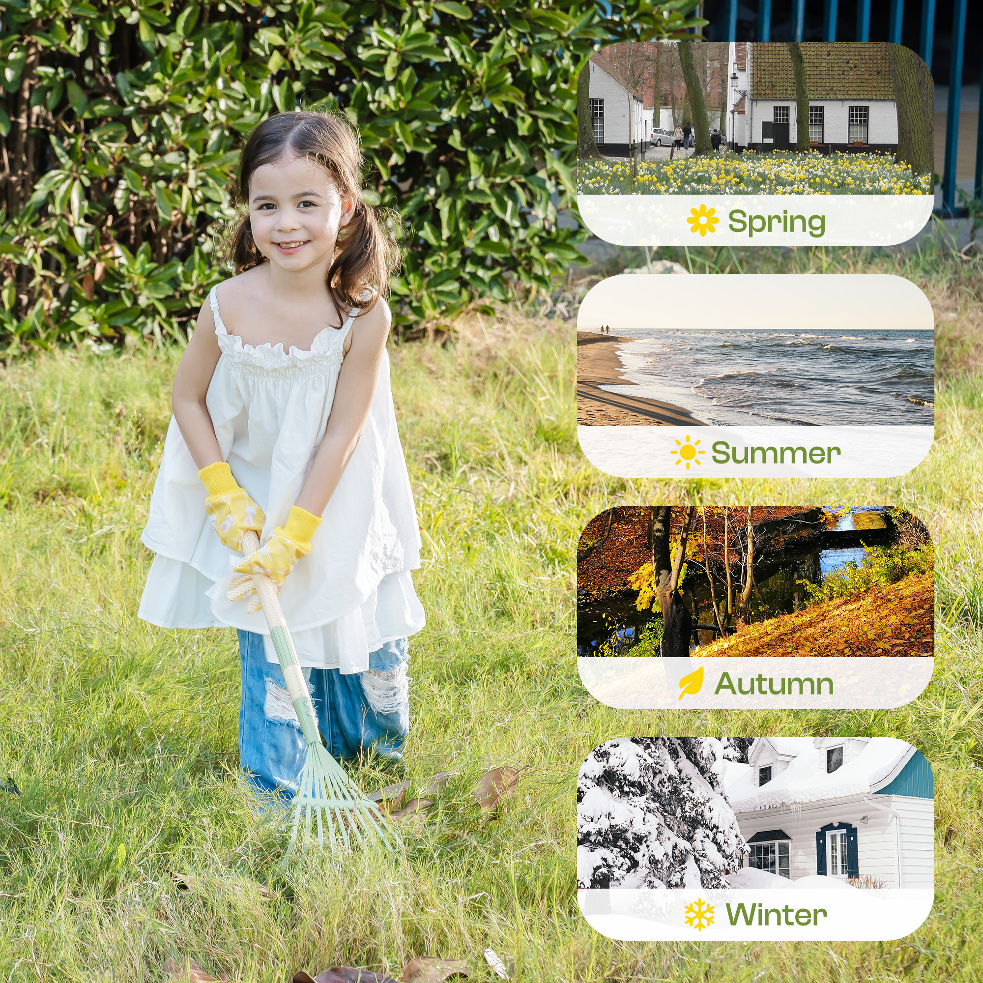 ROBUD Kids Wheelbarrow with Gardening Set