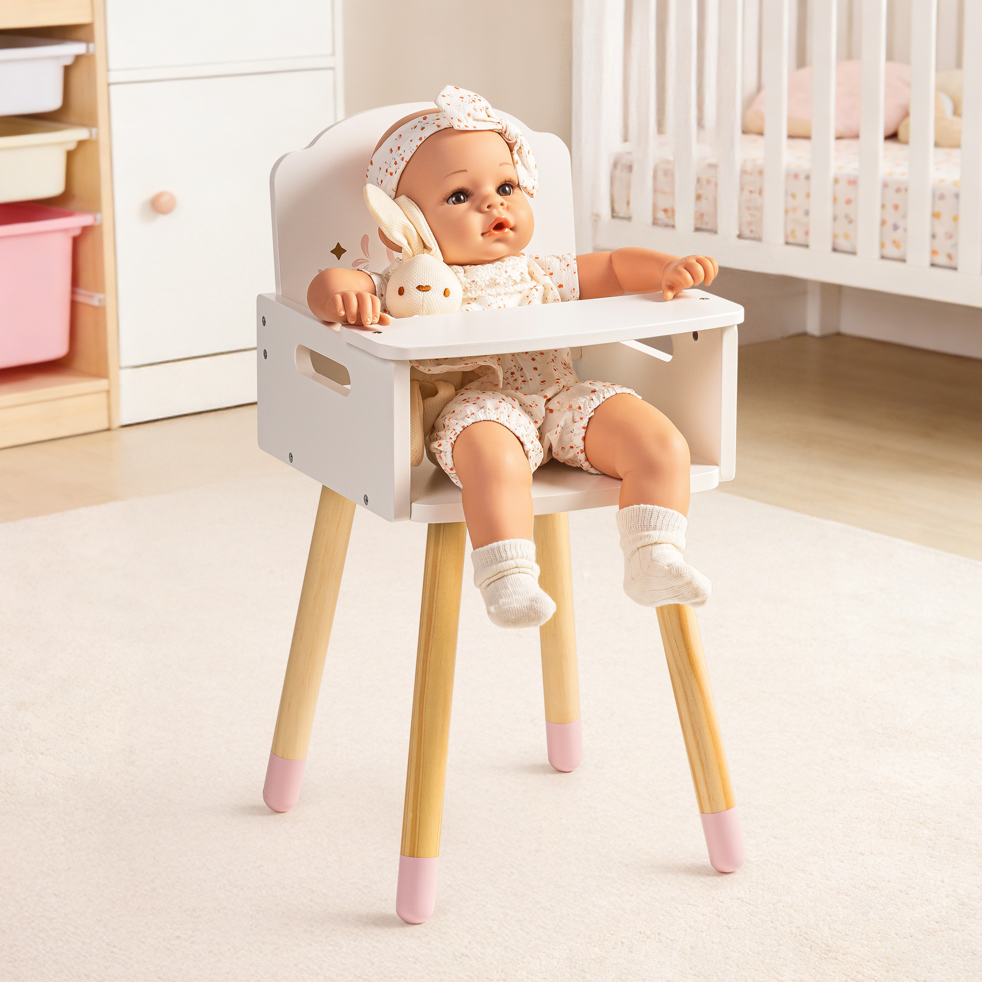 ROBUD Baby Doll High Chair with Heart-Shaped