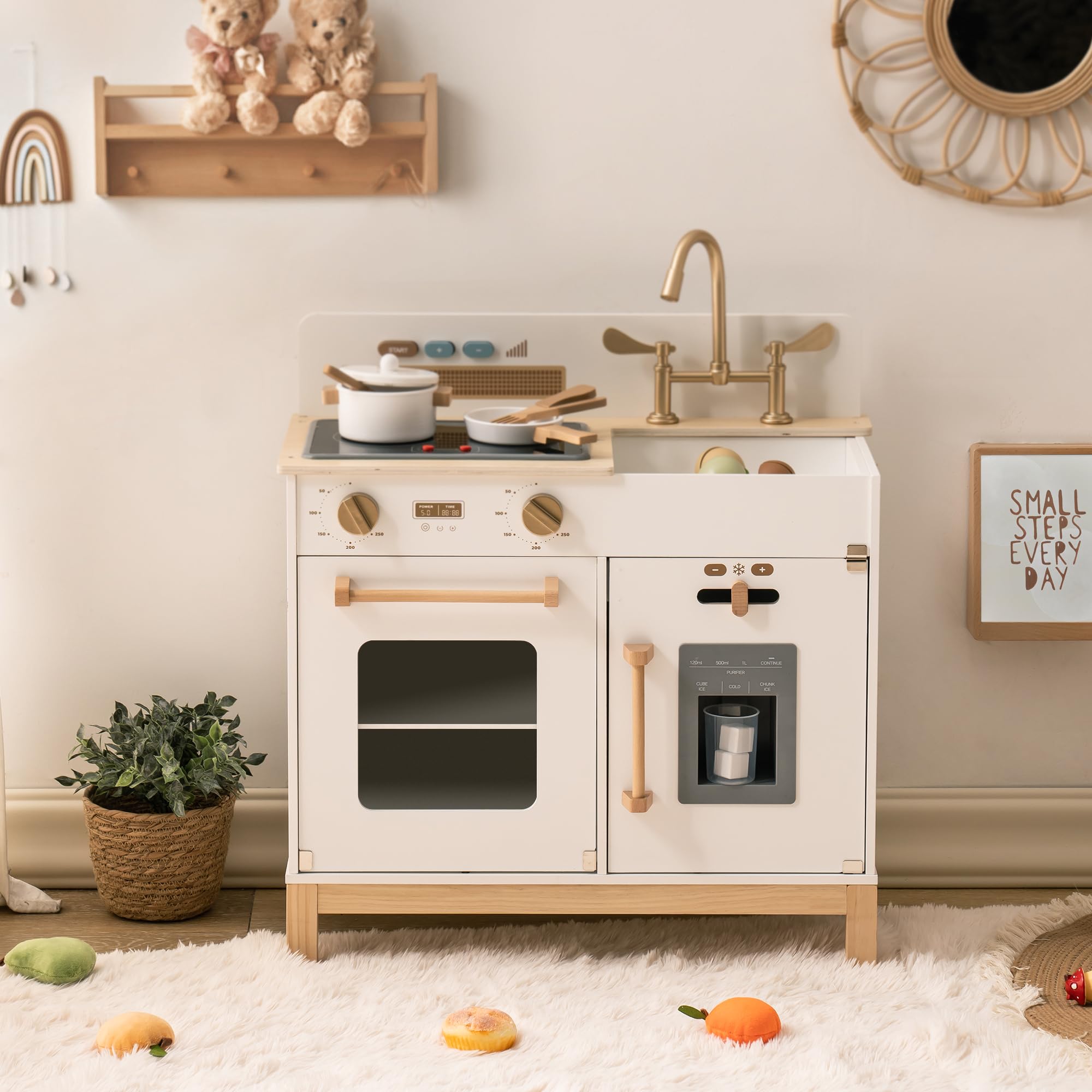 ROBUD Wooden Kids Play Kitchen - Montessori