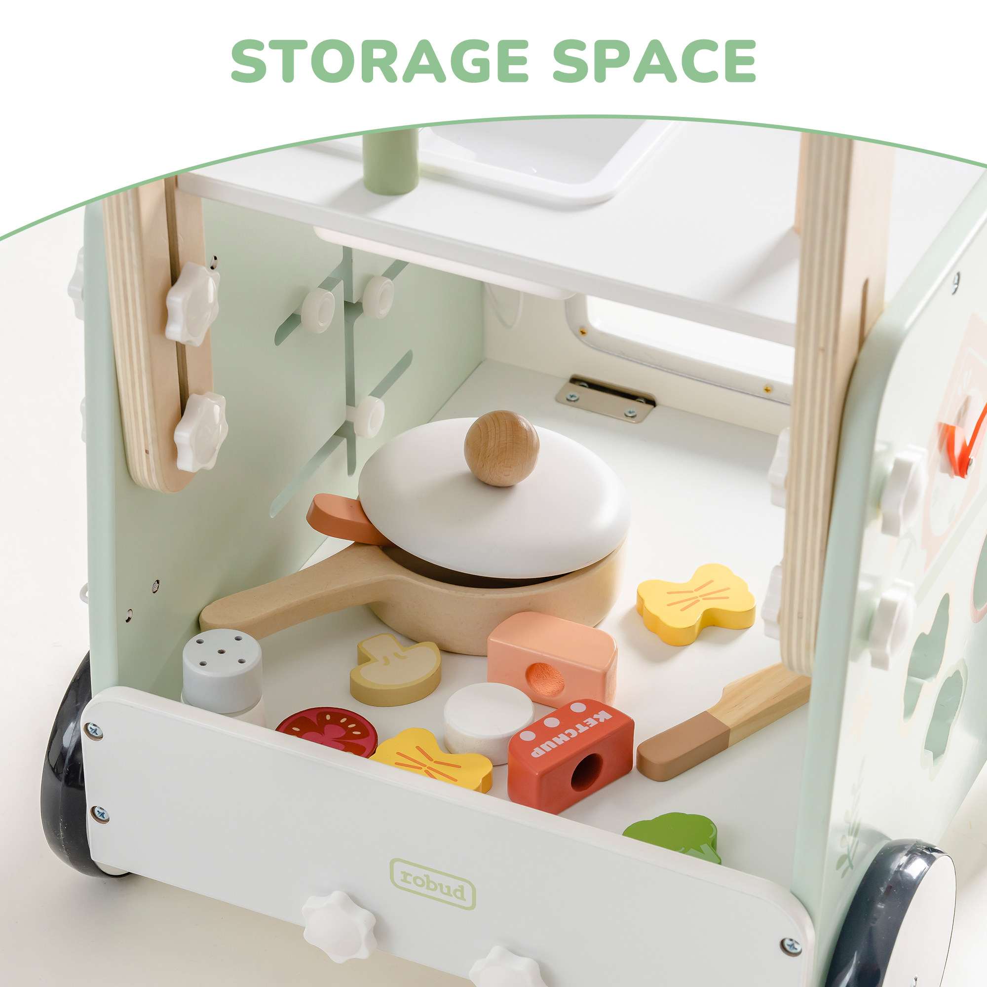 ROBUD Wooden Baby Push Walker Spring Countryside