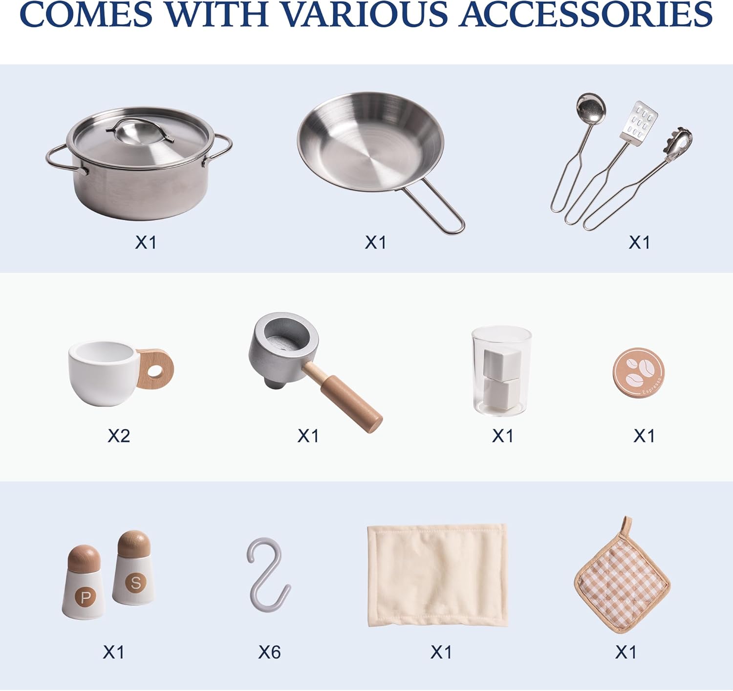 Modern Play Kitchen for Kids Black