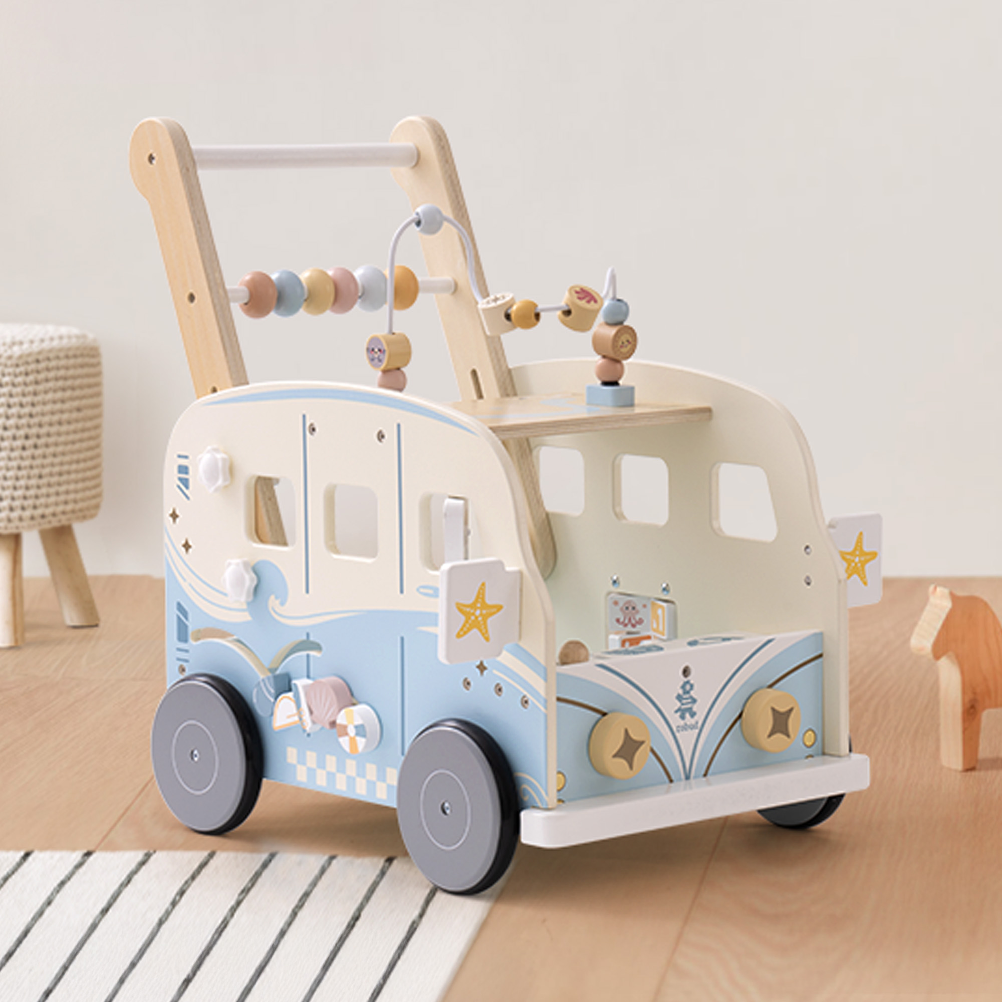 ROBUD Andador de Madera Para Bebés - Vacaction Bus