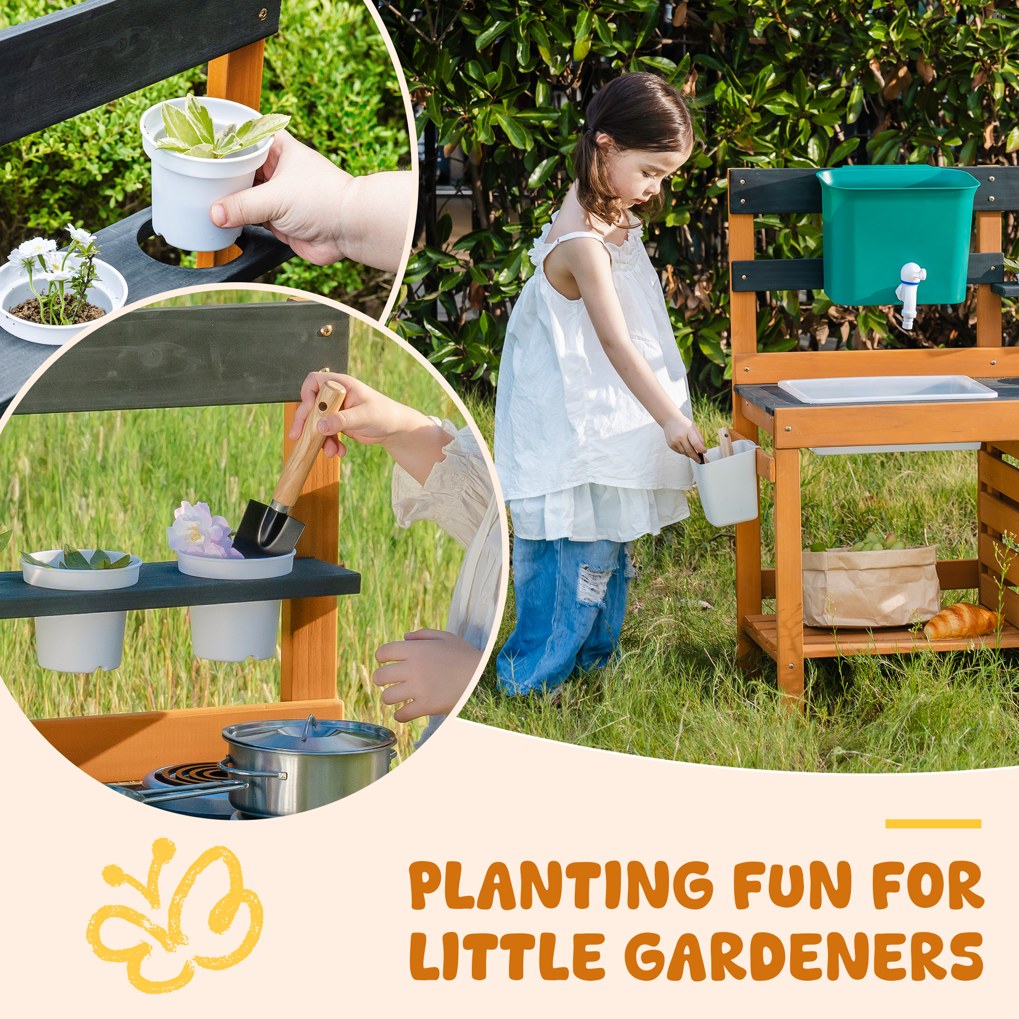 ROBUD Outdoor Mud Kitchen with Real Water Play