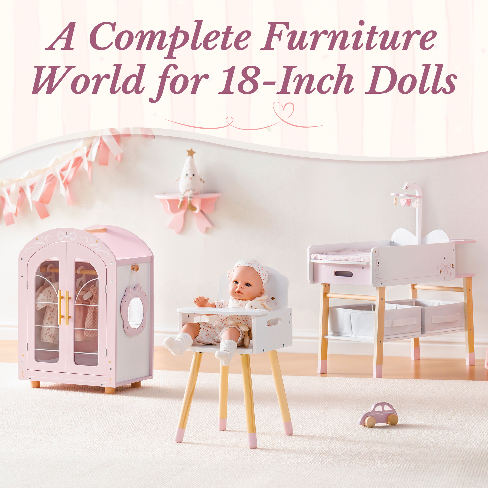 ROBUD 18 Inch Doll Changing Table