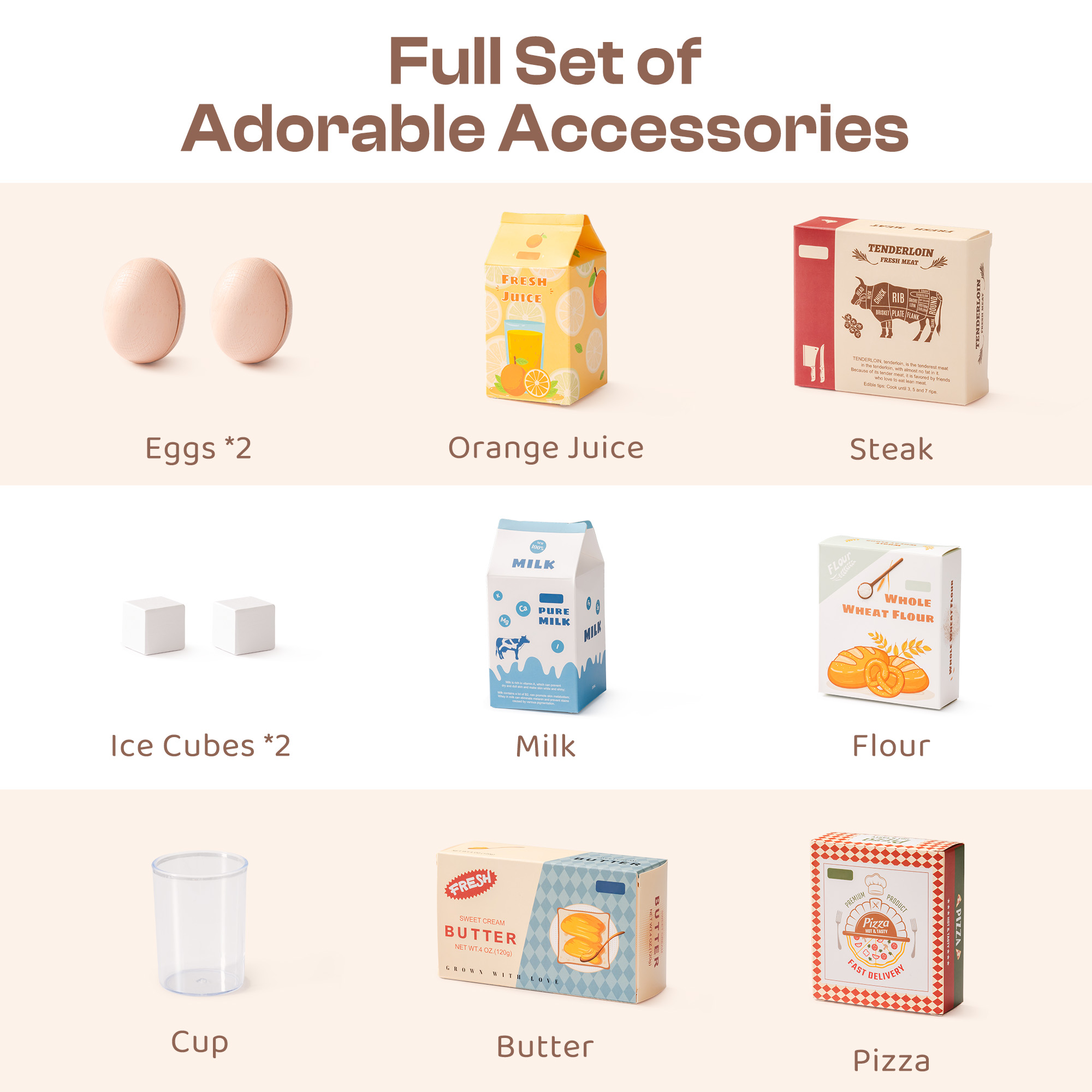 ROBUD Wooden Caramel Refrigerator