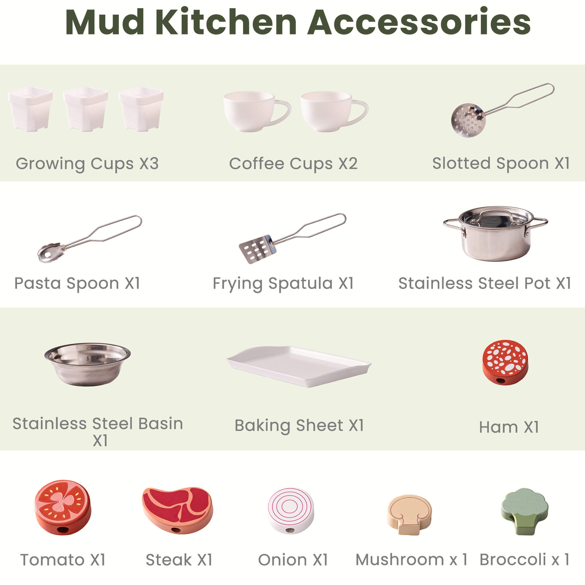 ROBUD Outdoor Mud Play Kitchen Green